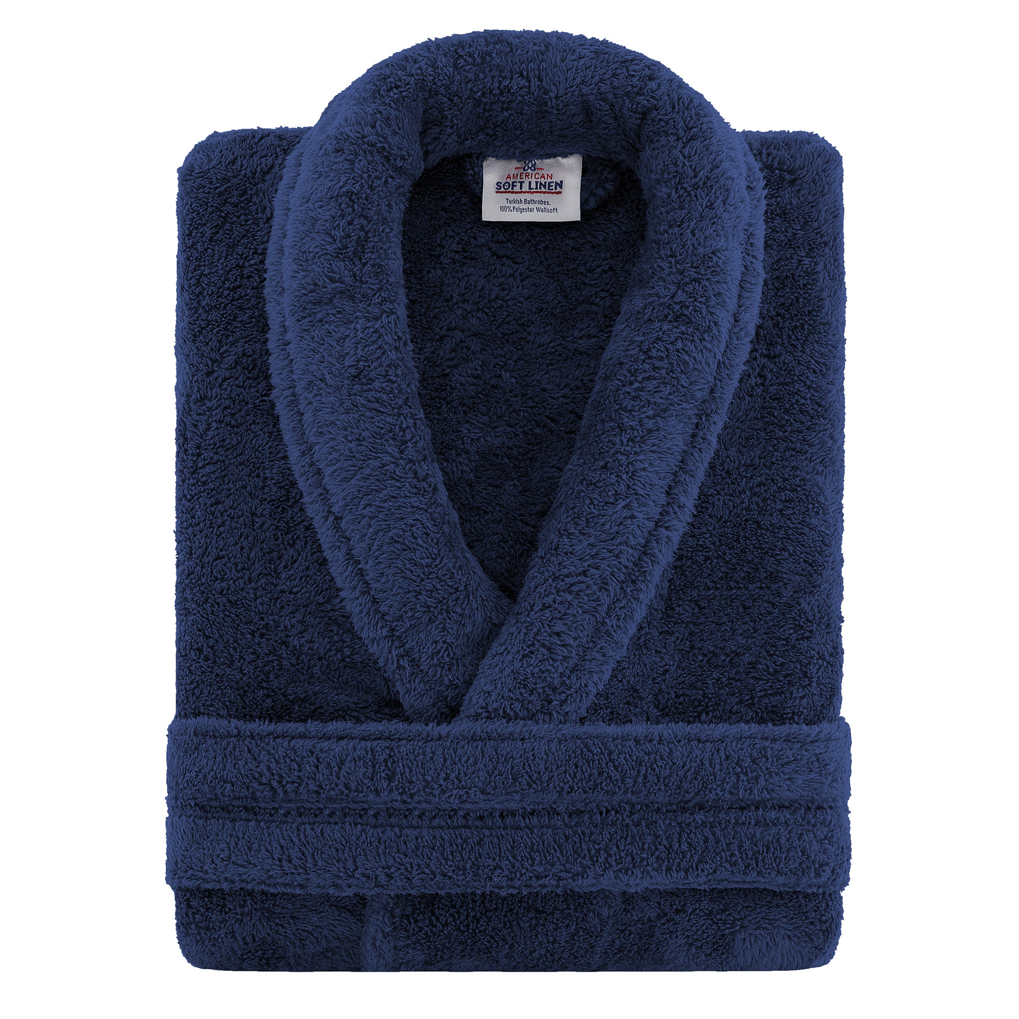 American-softlinen Super Soft Absorbent and Fluffy Unisex Fleece Bathrobe -12 Set Case Pack -L-XL-navy-blue-3