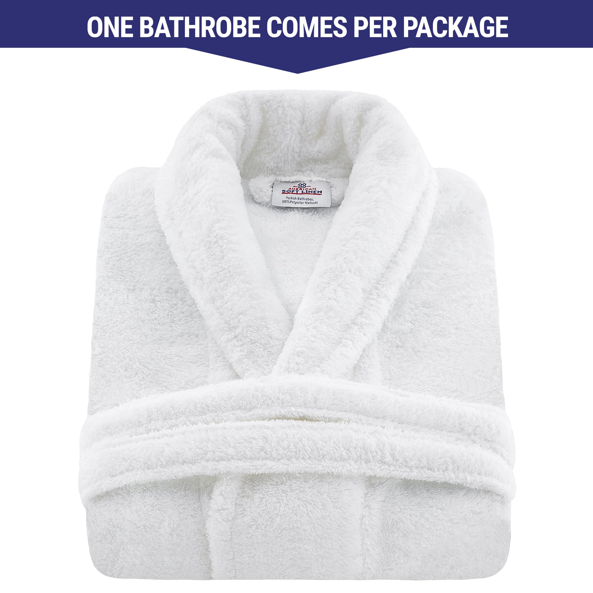 American-softlinen Super Soft Absorbent and Fluffy Unisex Fleece Bathrobe -12 Set Case Pack -L-XL-white-2