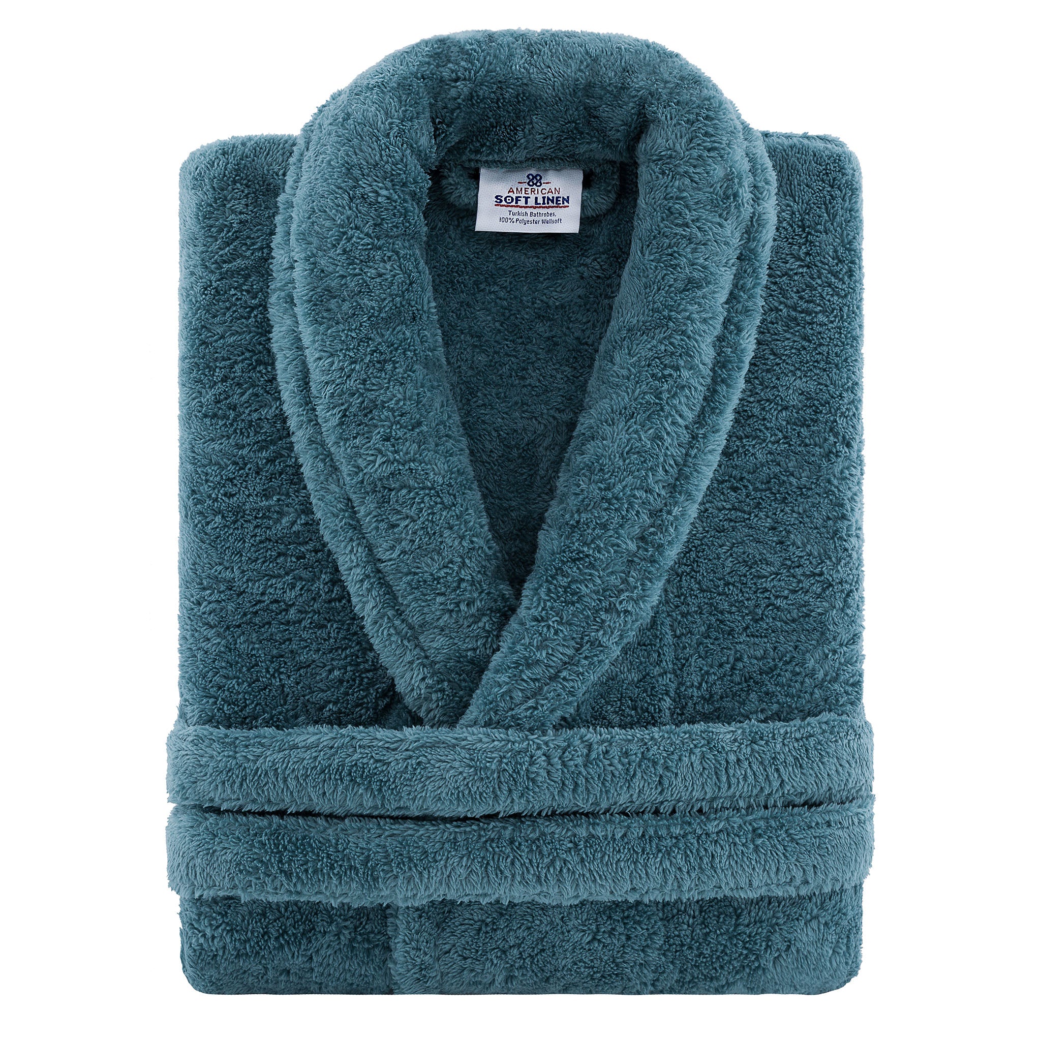 American-softlinen Super Soft Absorbent and Fluffy Unisex Fleece Bathrobe -12 Set Case Pack -S-M-colonial-blue-3