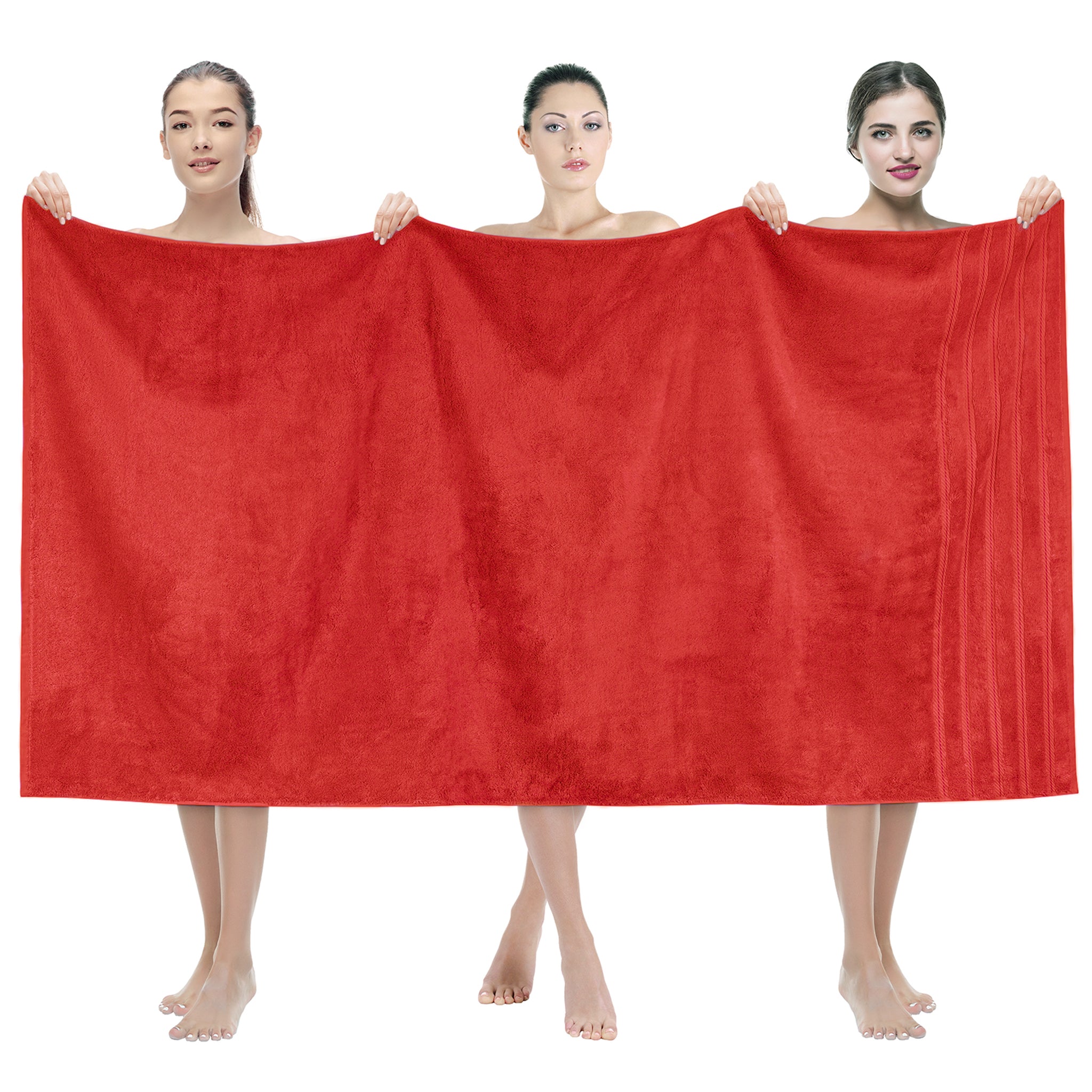 American-softlinen 35x70 Inch 100% Turkish Cotton Jumbo Bath Sheet red-1