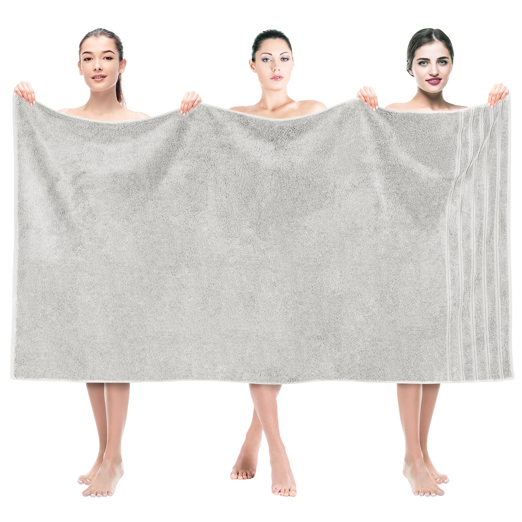 American-softlinen 35x70 Inch 100% Turkish Cotton Jumbo Bath Sheet silver-gray-1