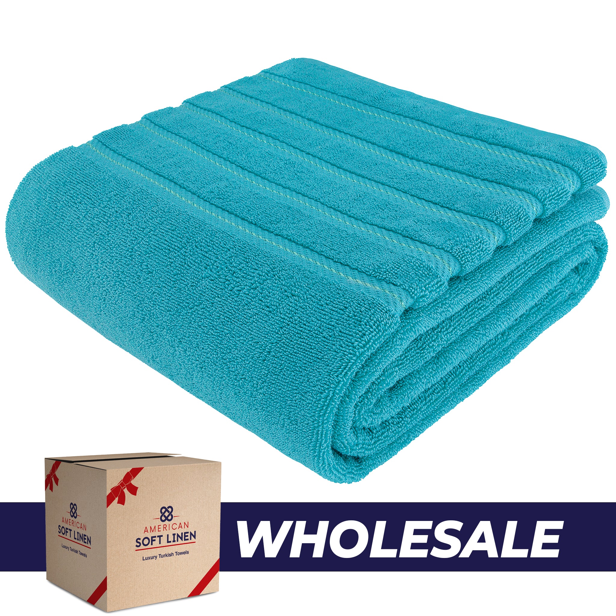 American-softlinen - 35x70 Jumbo Bath Sheet Turkish Bath Towel - 16 Piece Case Pack - aqua-blue 1