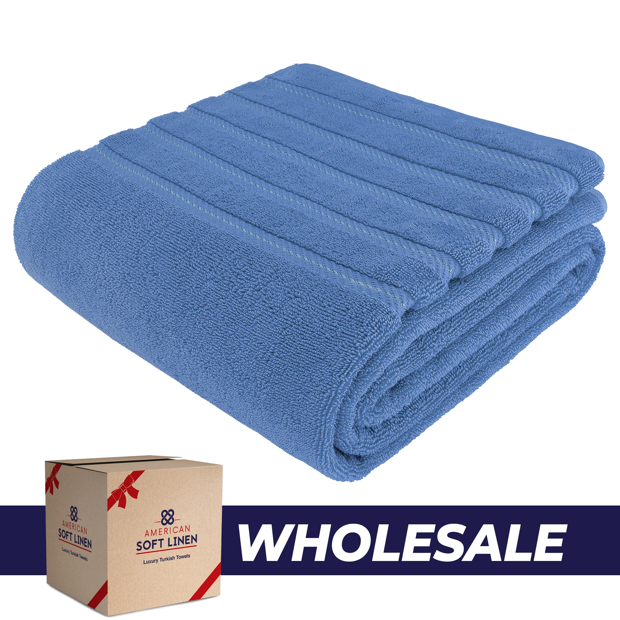 American-softlinen - 35x70 Jumbo Bath Sheet Turkish Bath Towel - 16 Piece Case Pack - electric-blue 1