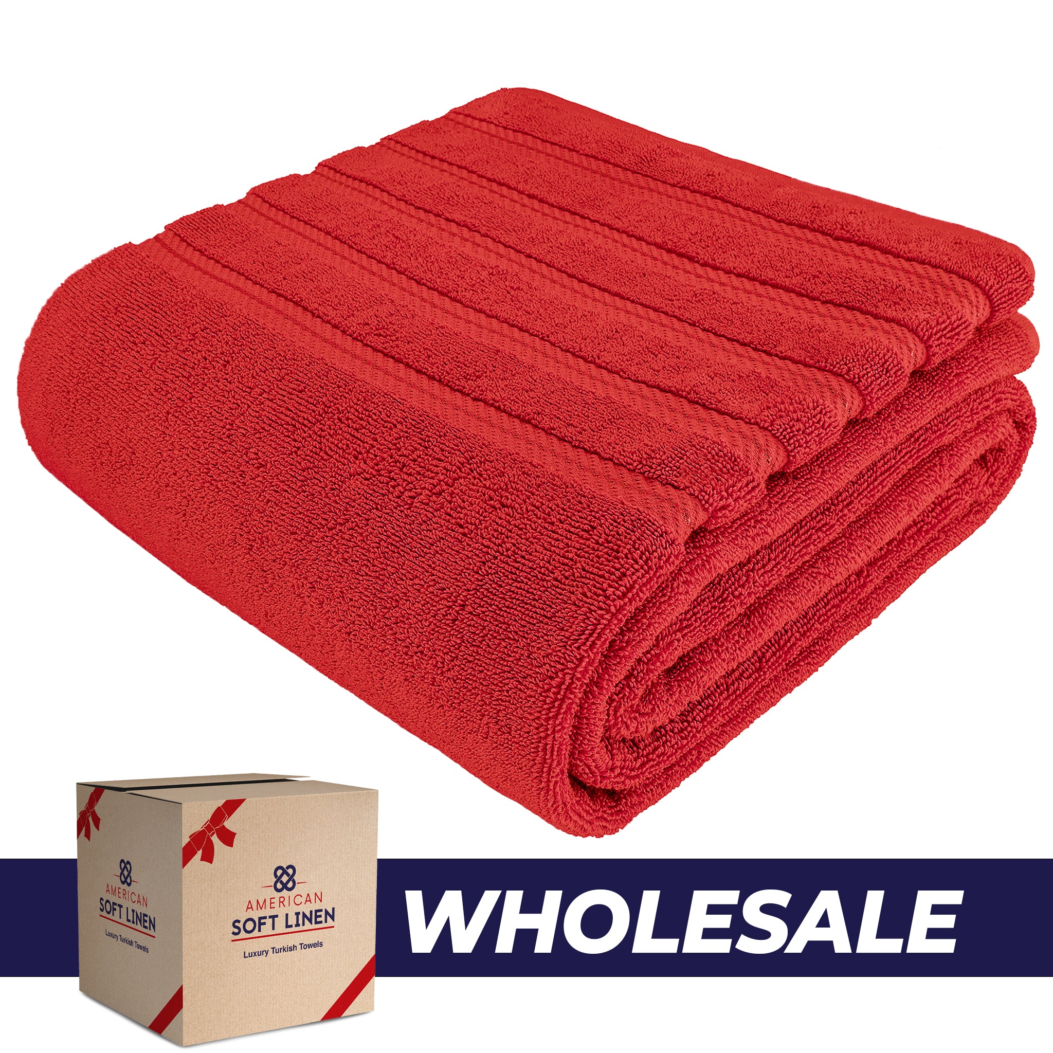 American-softlinen - 35x70 Jumbo Bath Sheet Turkish Bath Towel - 16 Piece Case Pack - red 1
