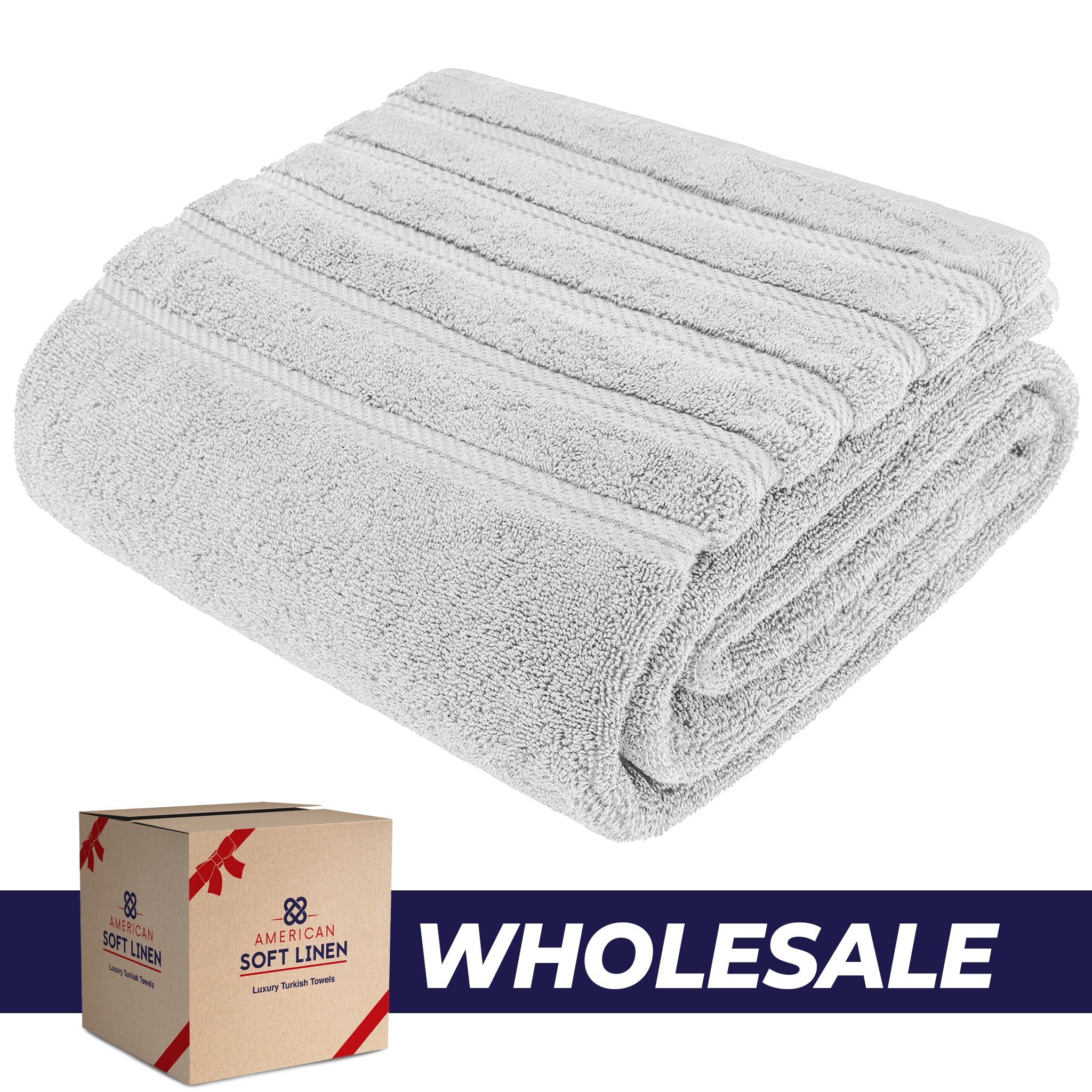 American-softlinen - 35x70 Jumbo Bath Sheet Turkish Bath Towel - 16 Piece Case Pack - silver-gray-1