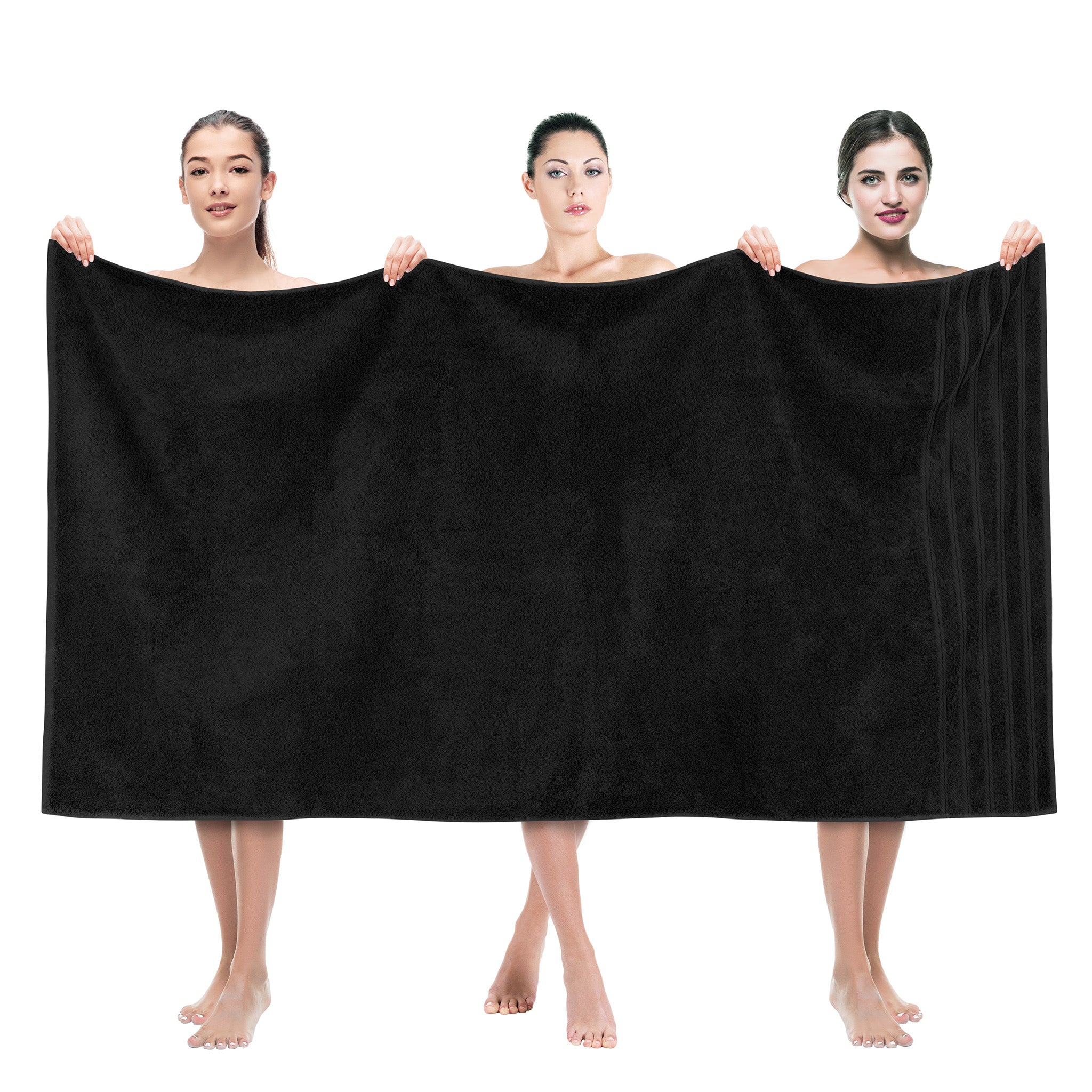 American-softlinen 35x70 Inch 100% Turkish Cotton Jumbo Bath Sheet black-1
