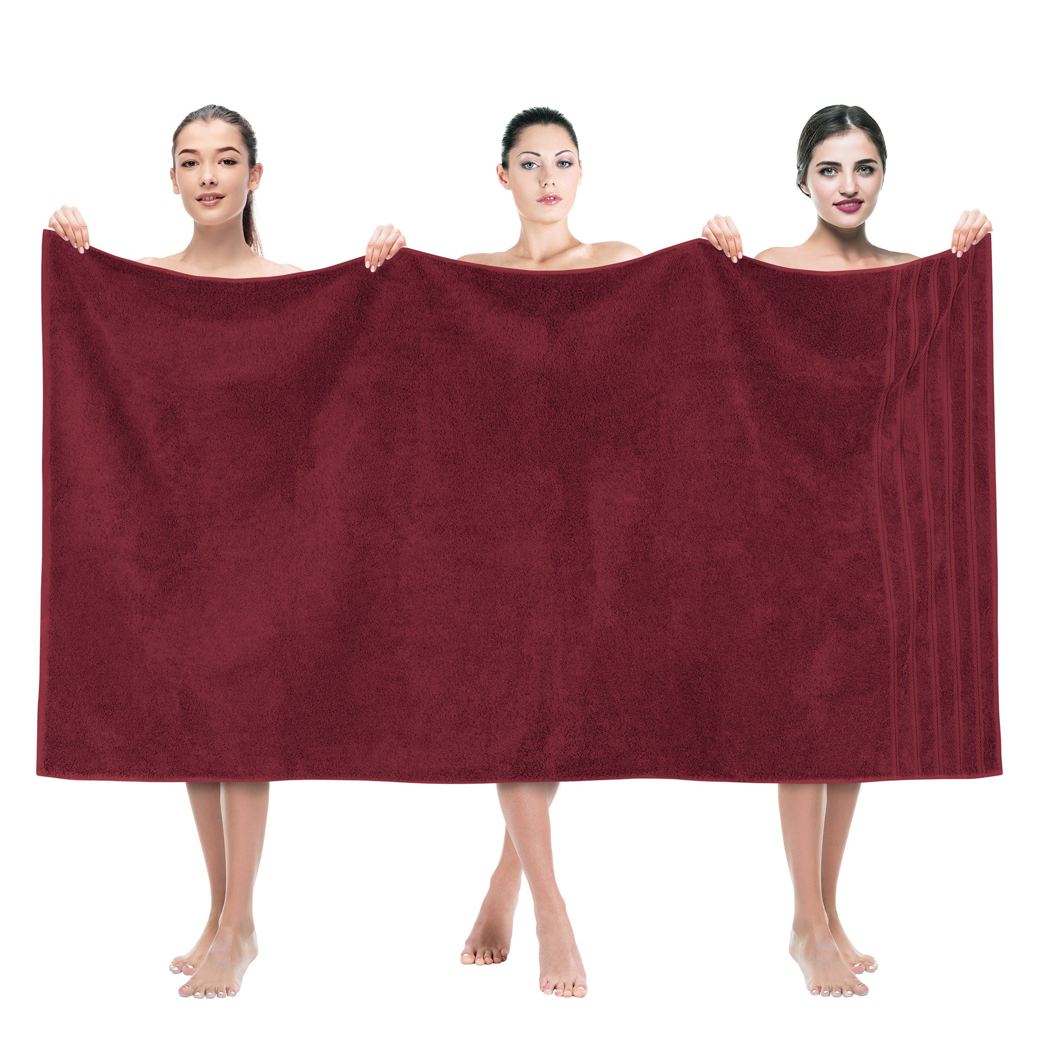 American-softlinen 35x70 Inch 100% Turkish Cotton Jumbo Bath Sheet bordeaux-red-1