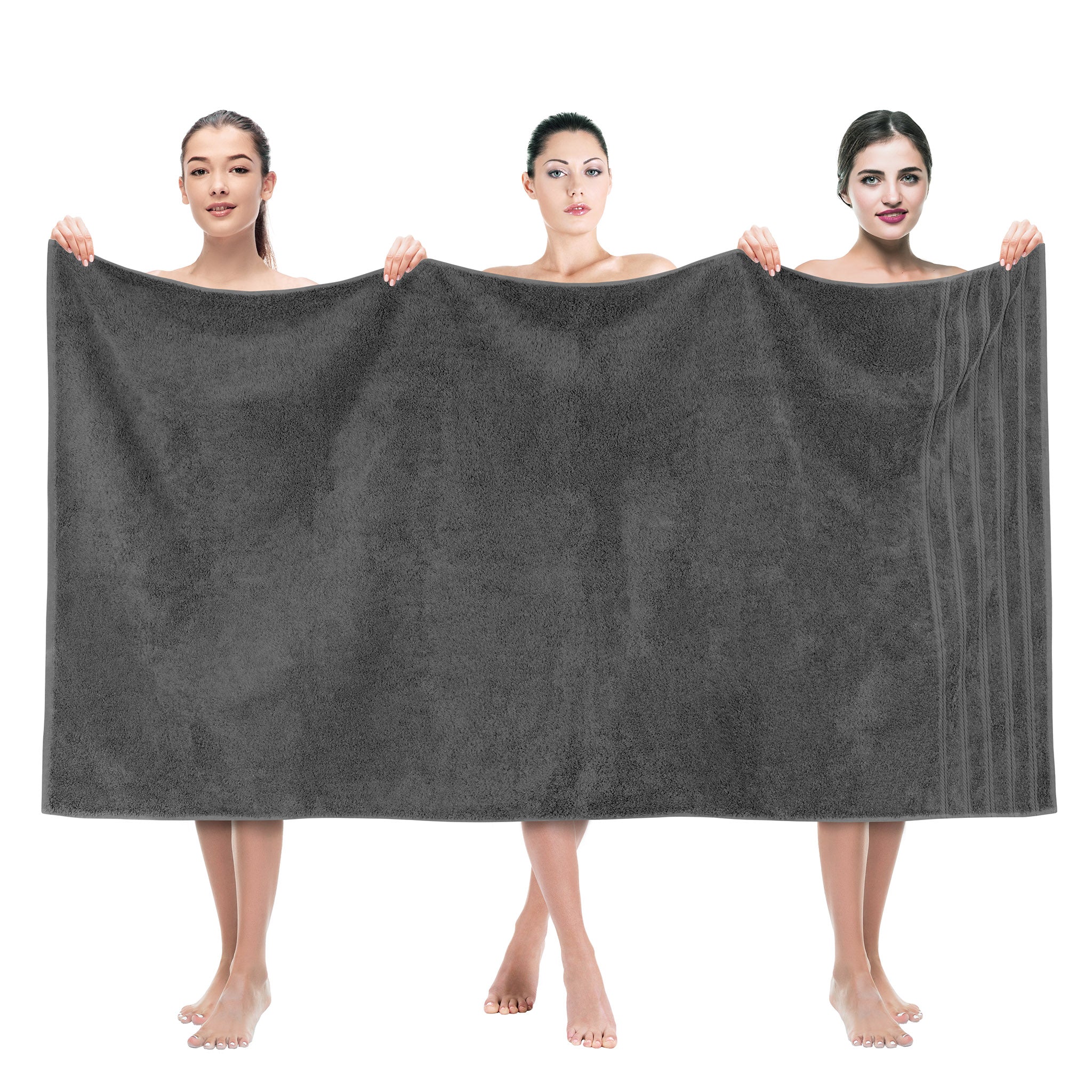 American-softlinen 35x70 Inch 100% Turkish Cotton Jumbo Bath Sheet gray-1