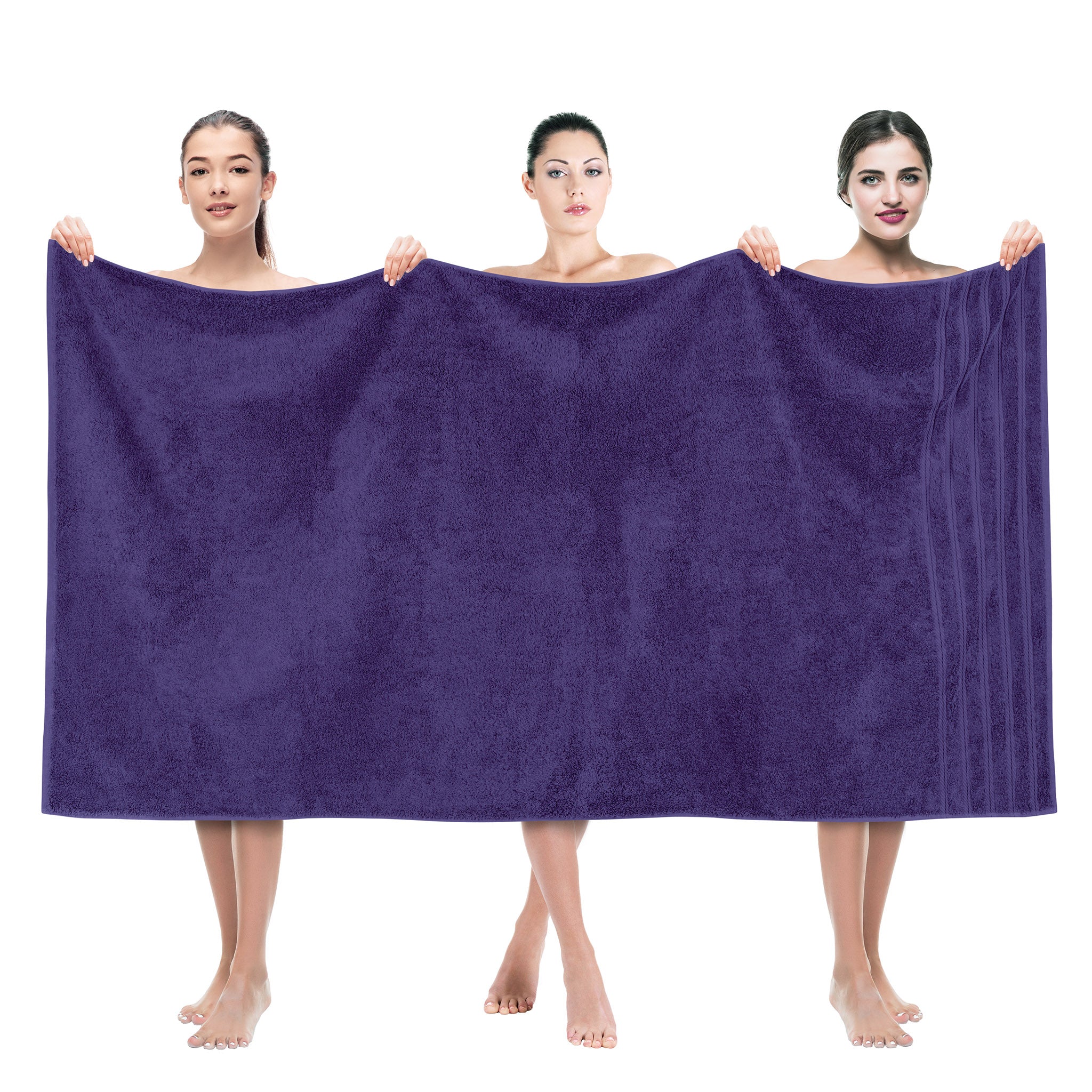 American-softlinen 35x70 Inch 100% Turkish Cotton Jumbo Bath Sheet purple-1