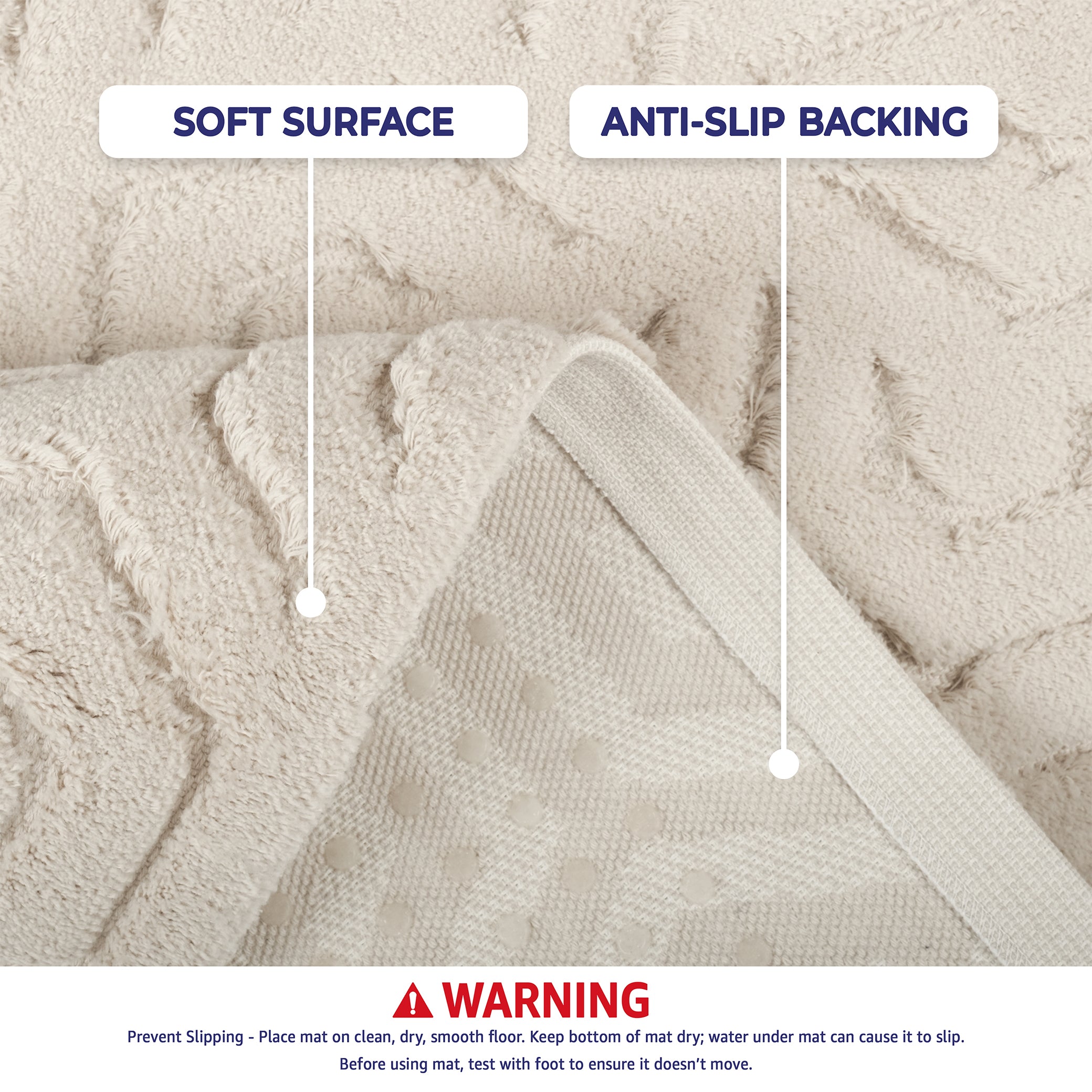 American-softlinen Meja Bath Rug – 21x34" Decorative Premium Cotton Rug - Bath Mats for Bathroom