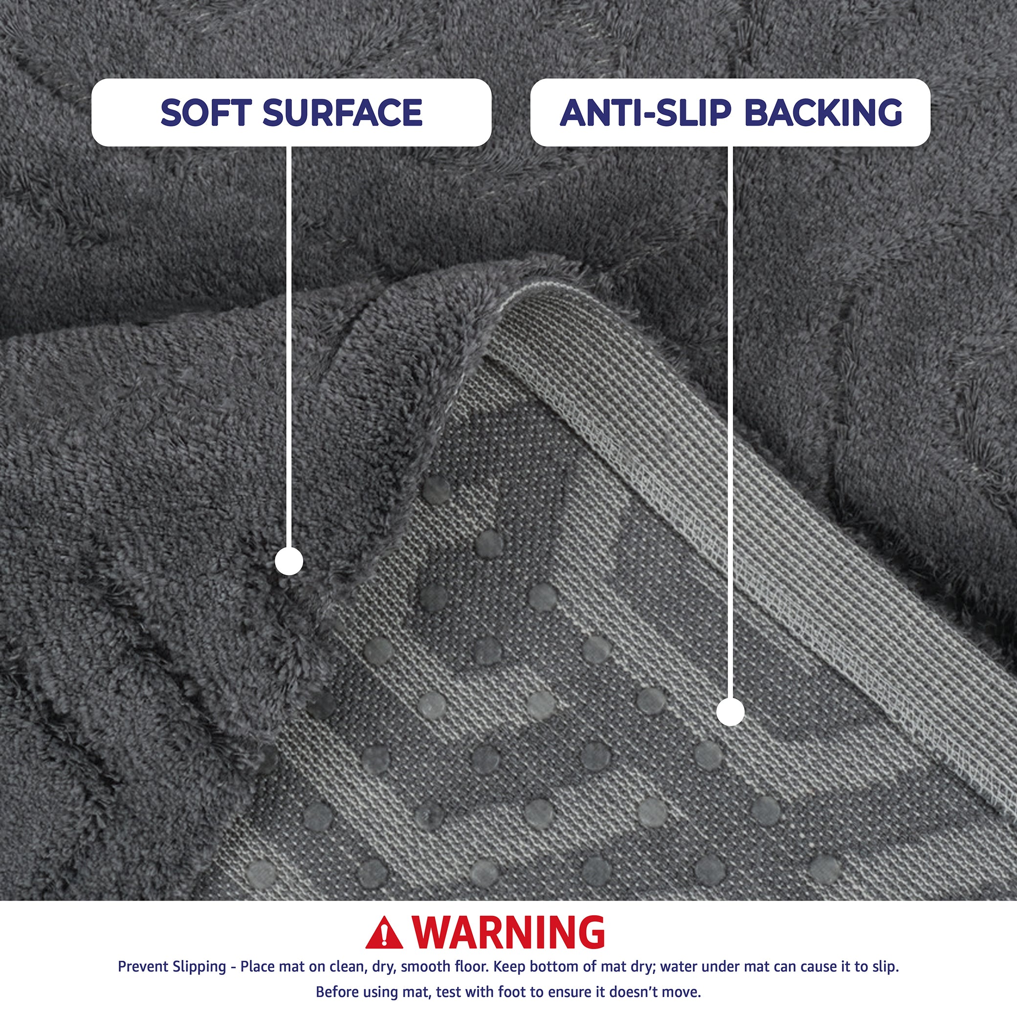 American-softlinen Meja Bath Rug – 21x34" Decorative Premium Cotton Rug - Bath Mats for Bathroom