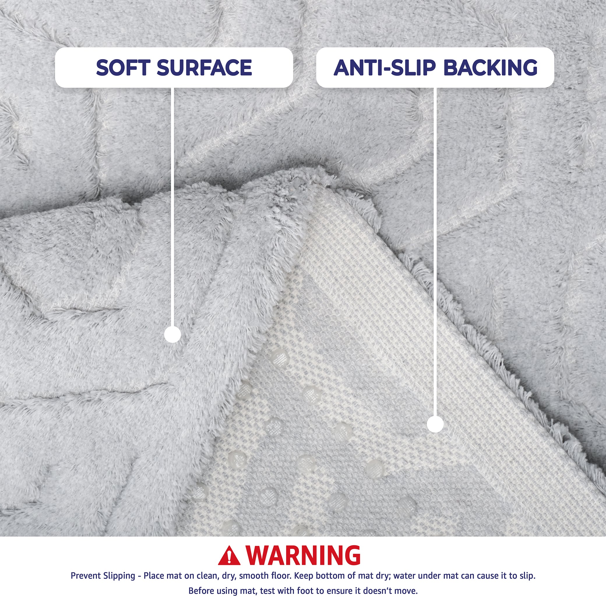 American-softlinen Meja Bath Rug – 21x34" Decorative Premium Cotton Rug - Bath Mats for Bathroom