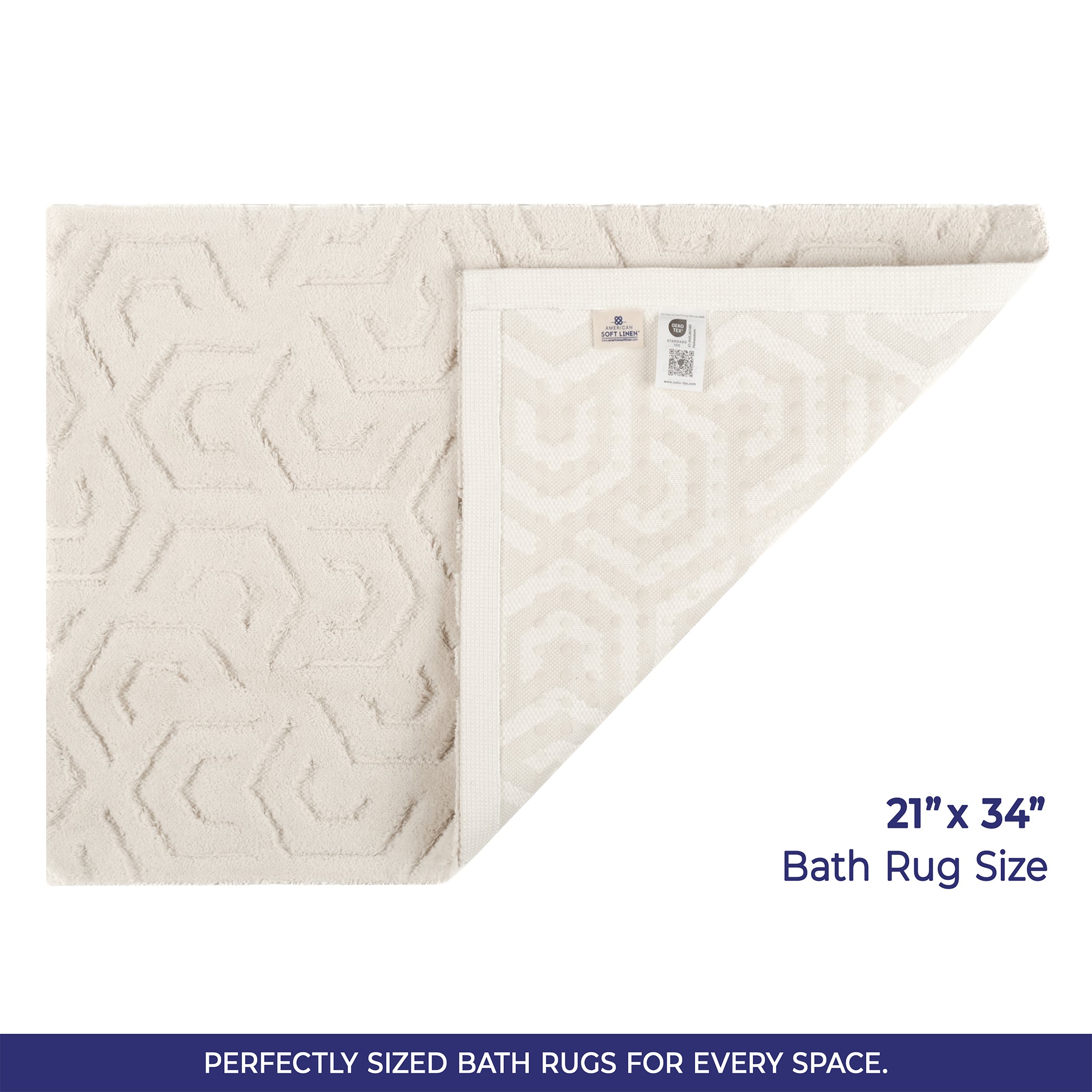 American-softlinen Meja Bath Rug – 21x34" Decorative Premium Cotton Rug - Bath Mats for Bathroom