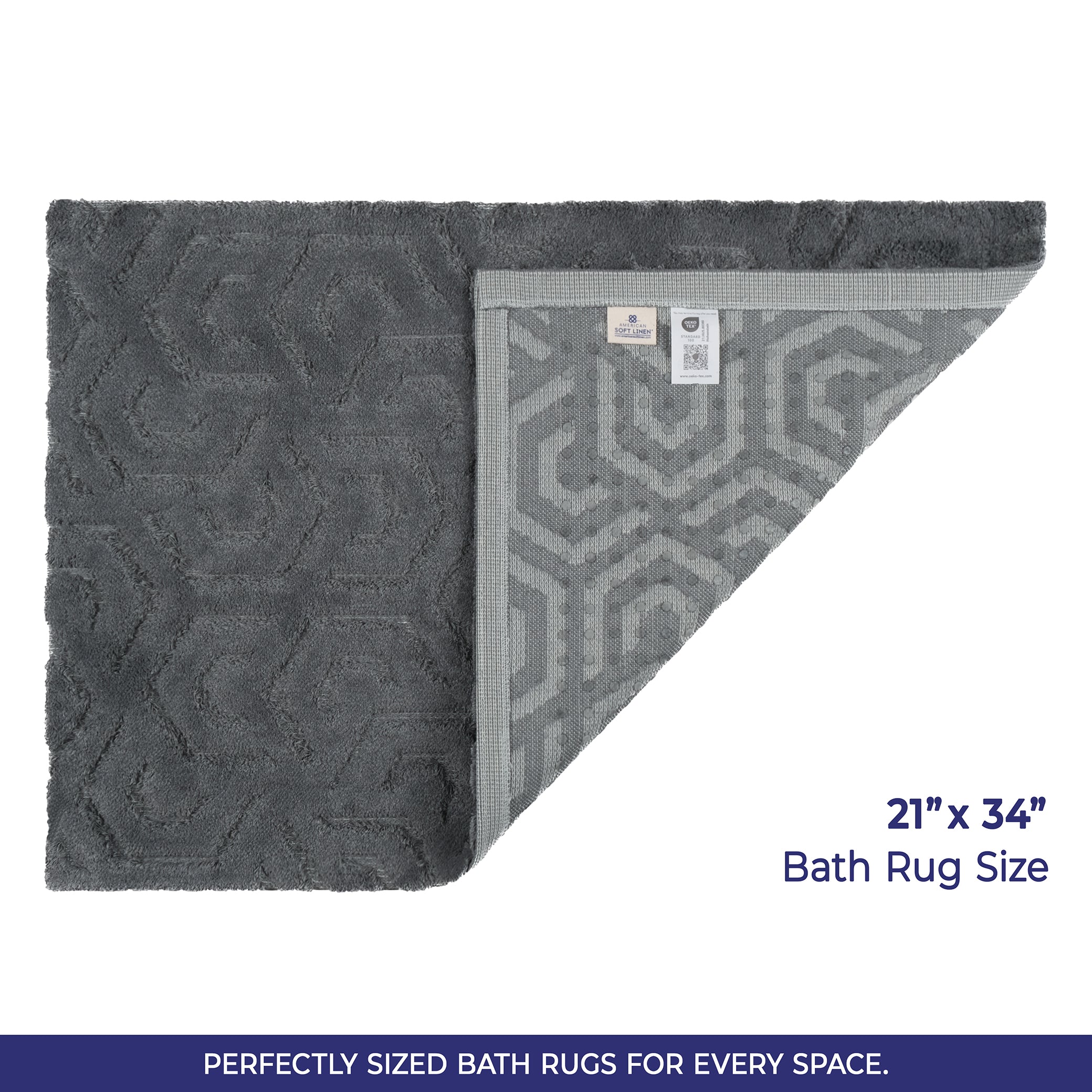 American-softlinen Meja Bath Rug – 21x34" Decorative Premium Cotton Rug - Bath Mats for Bathroom
