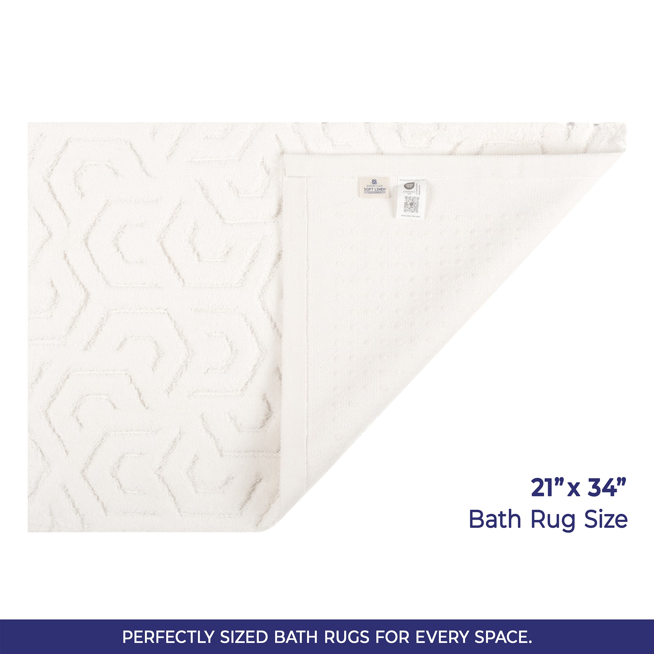 American-softlinen Meja Bath Rug – 21x34" Decorative Premium Cotton Rug - Bath Mats for Bathroom