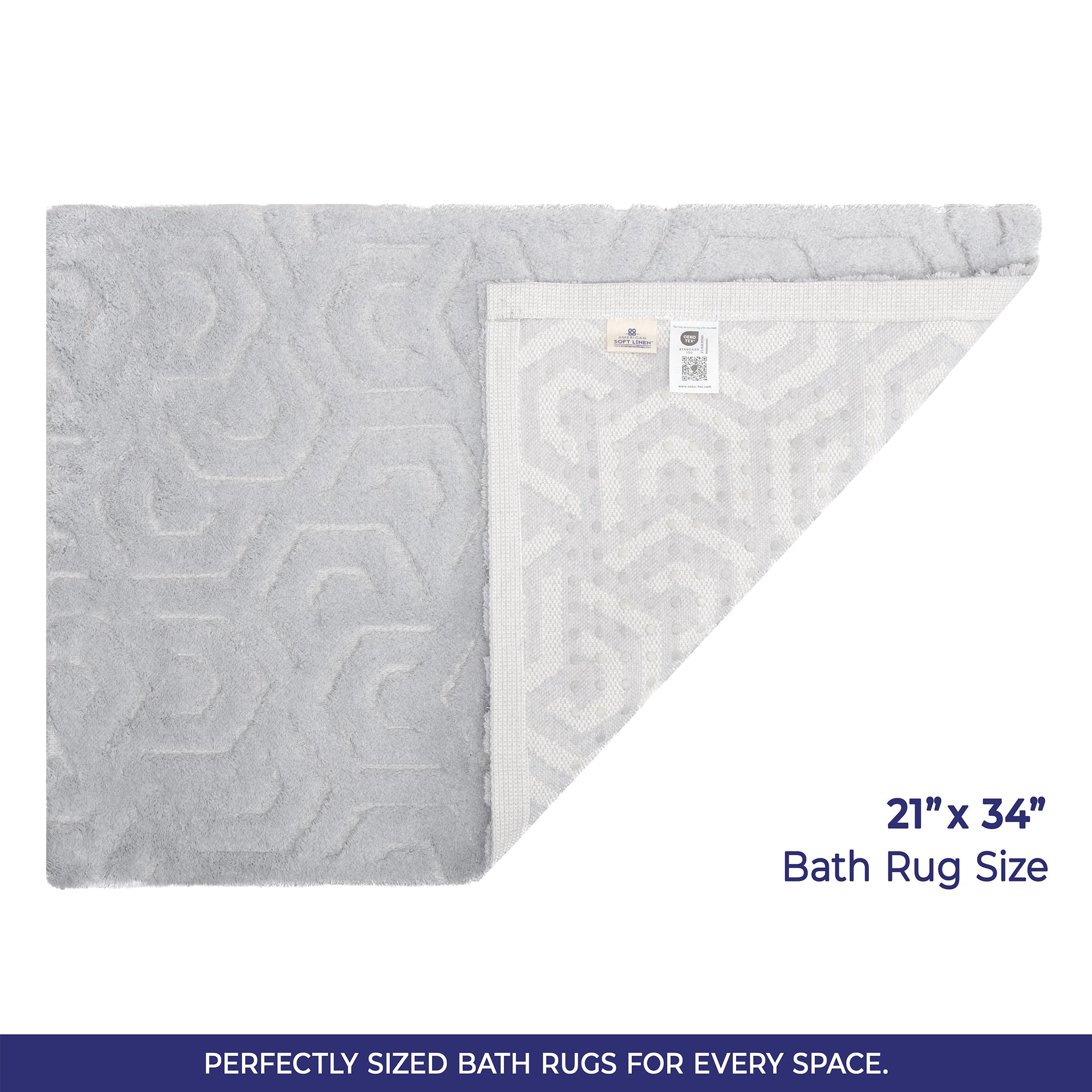 American-softlinen Meja Bath Rug – 21x34" Decorative Premium Cotton Rug - Bath Mats for Bathroom