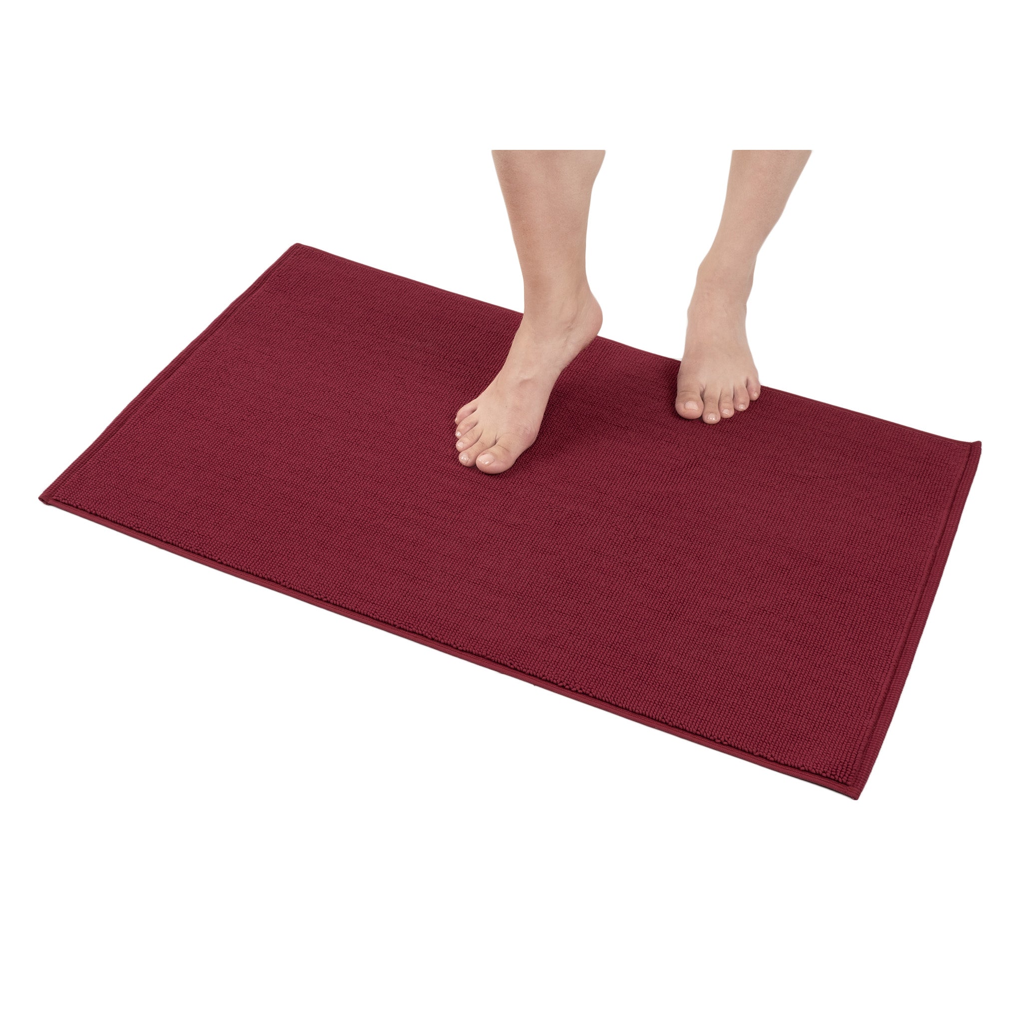 American-softlinen Non-slip 20x34 100% Cotton Bath Rug Wholesale bordeaux-red-1