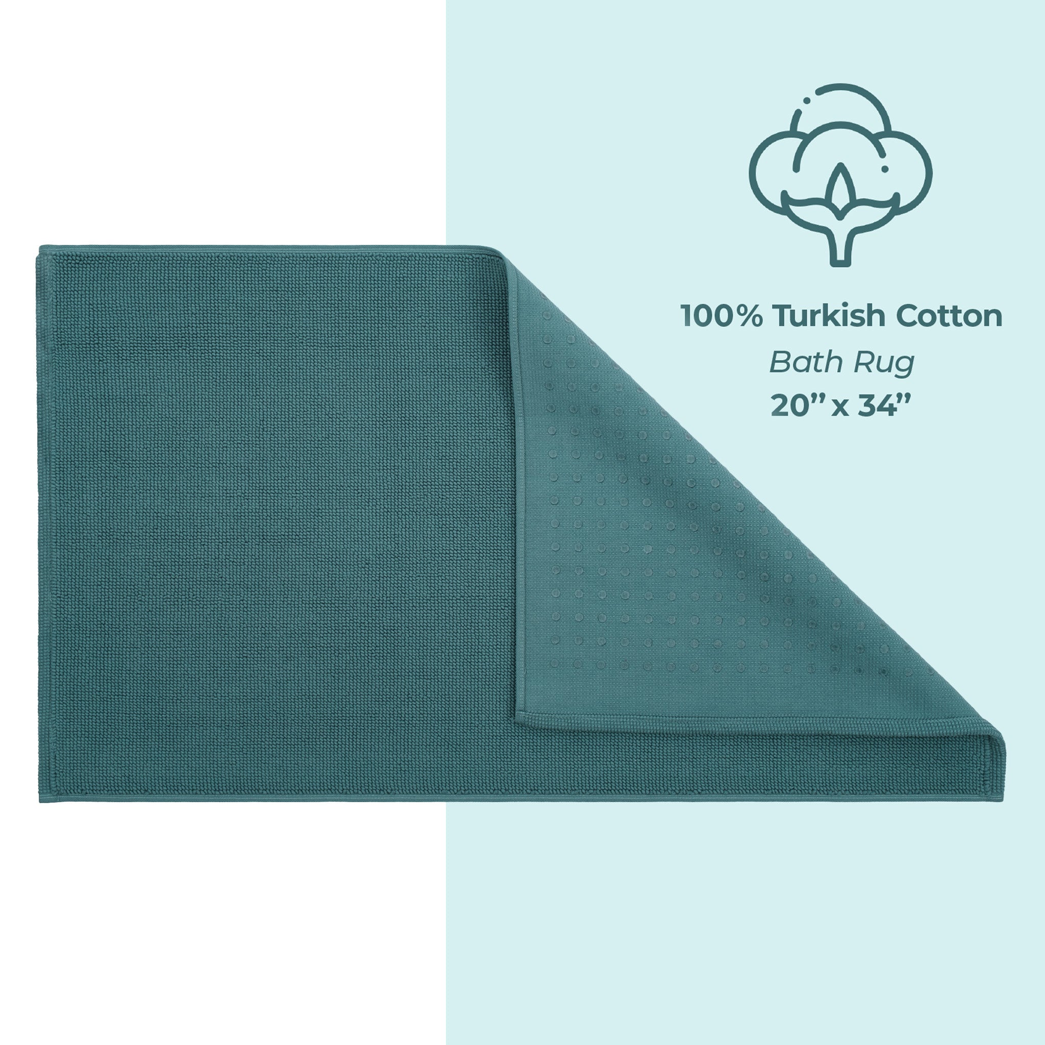 American-softlinen Non-slip 20x34 100% Cotton Bath Rug Wholesale colonial-blue-4