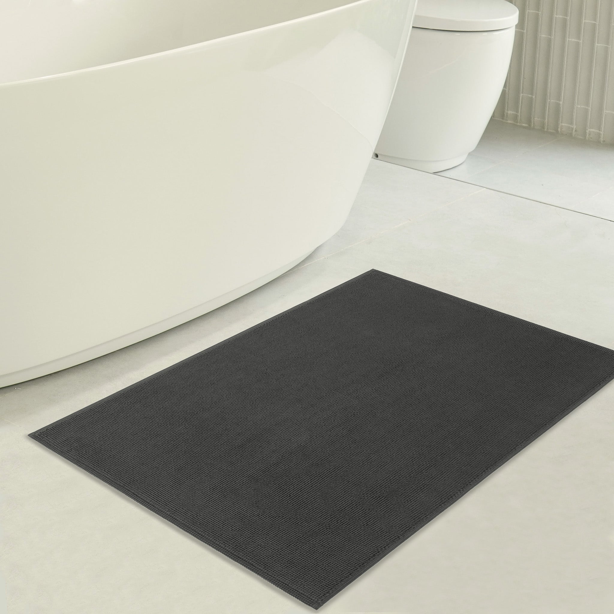 American-softlinen Non-slip 20x34 100% Cotton Bath Rug Wholesale gray-3