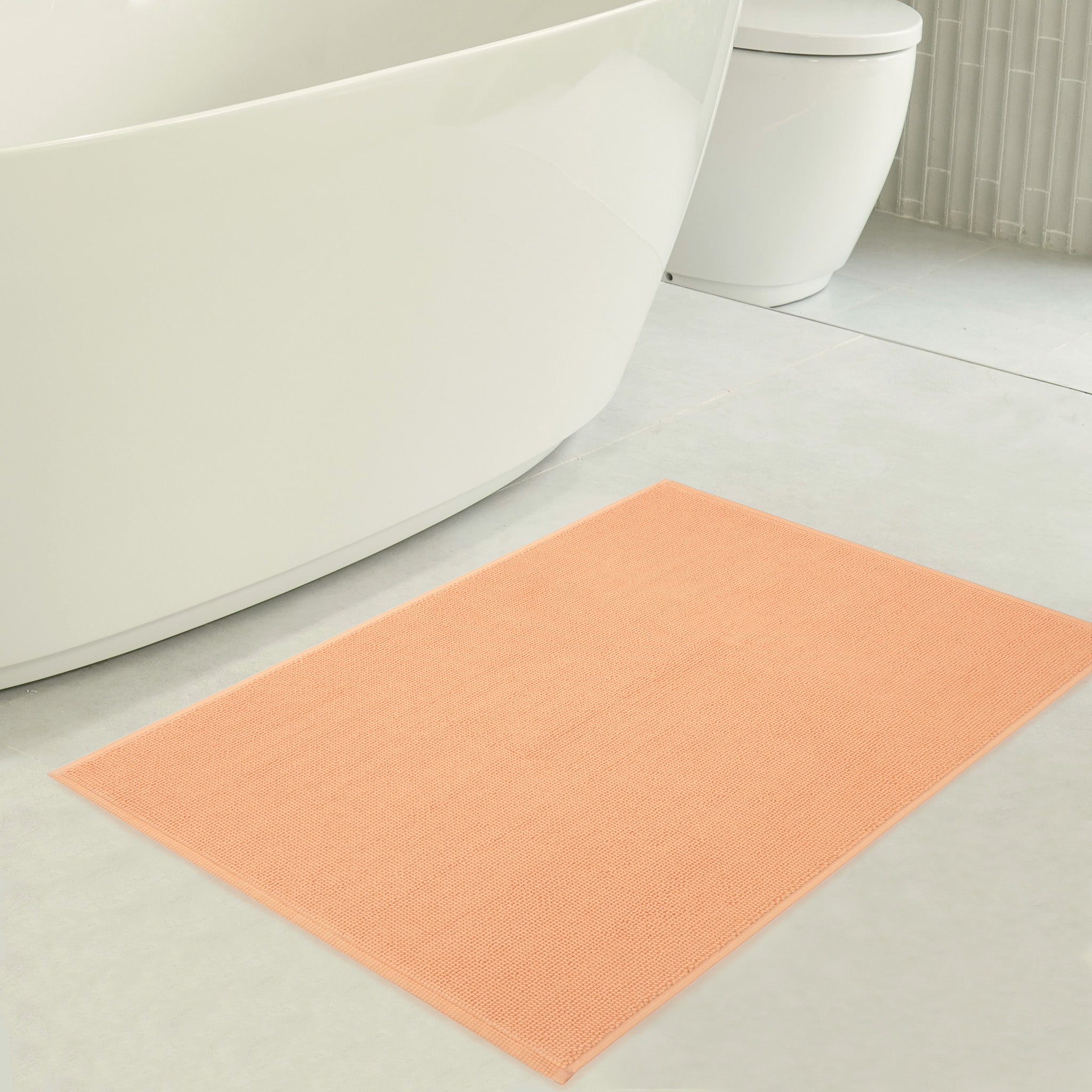 American-softlinen Non-slip 20x34 100% Cotton Bath Rug Wholesale malibu-peach-3