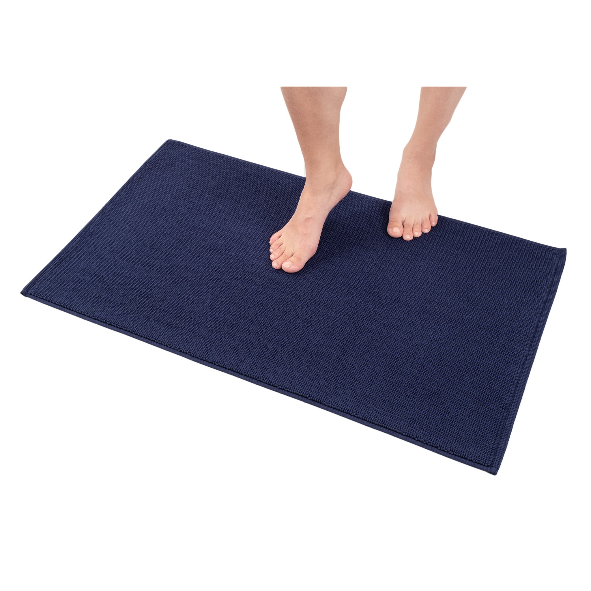 American-softlinen Non-slip 20x34 100% Cotton Bath Rug Wholesale navy-blue-1