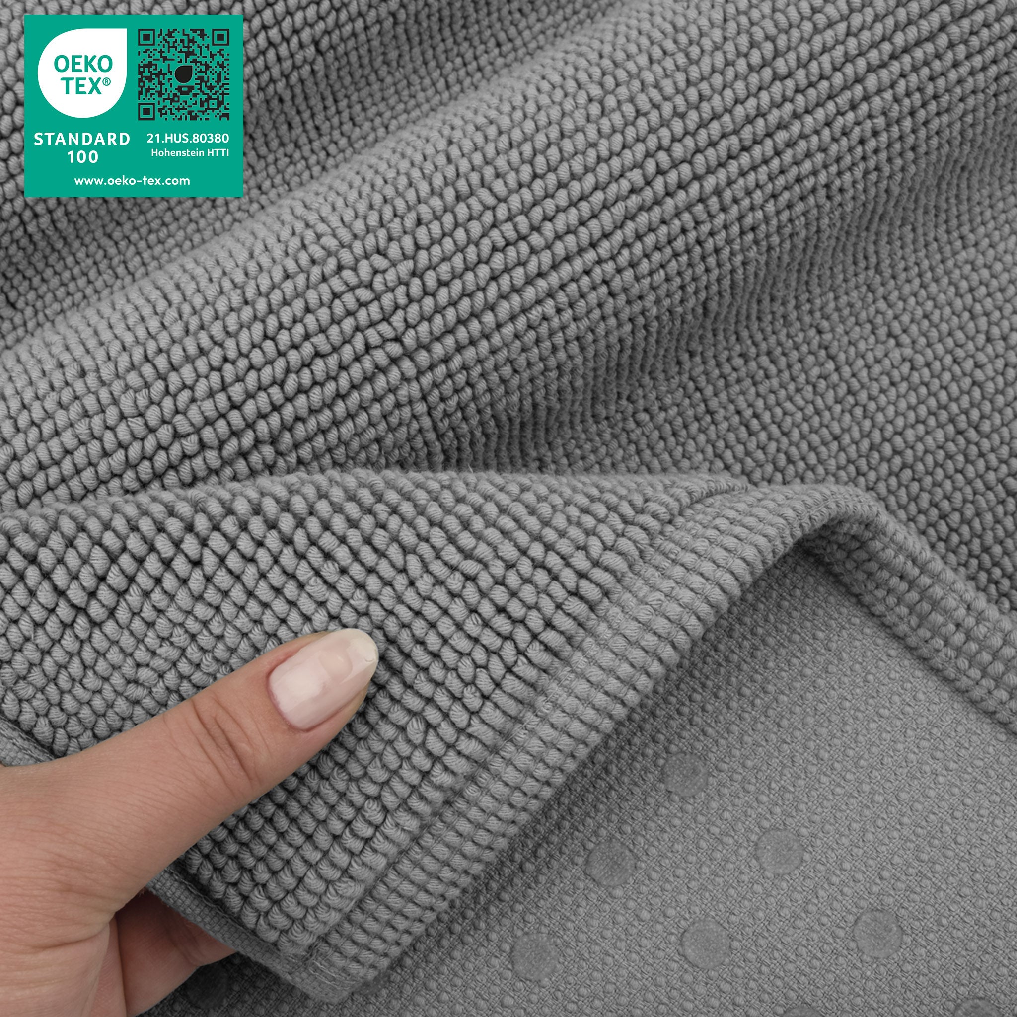 American-softlinen Non-slip 20x34 100% Cotton Bath Rug Wholesale gray-5