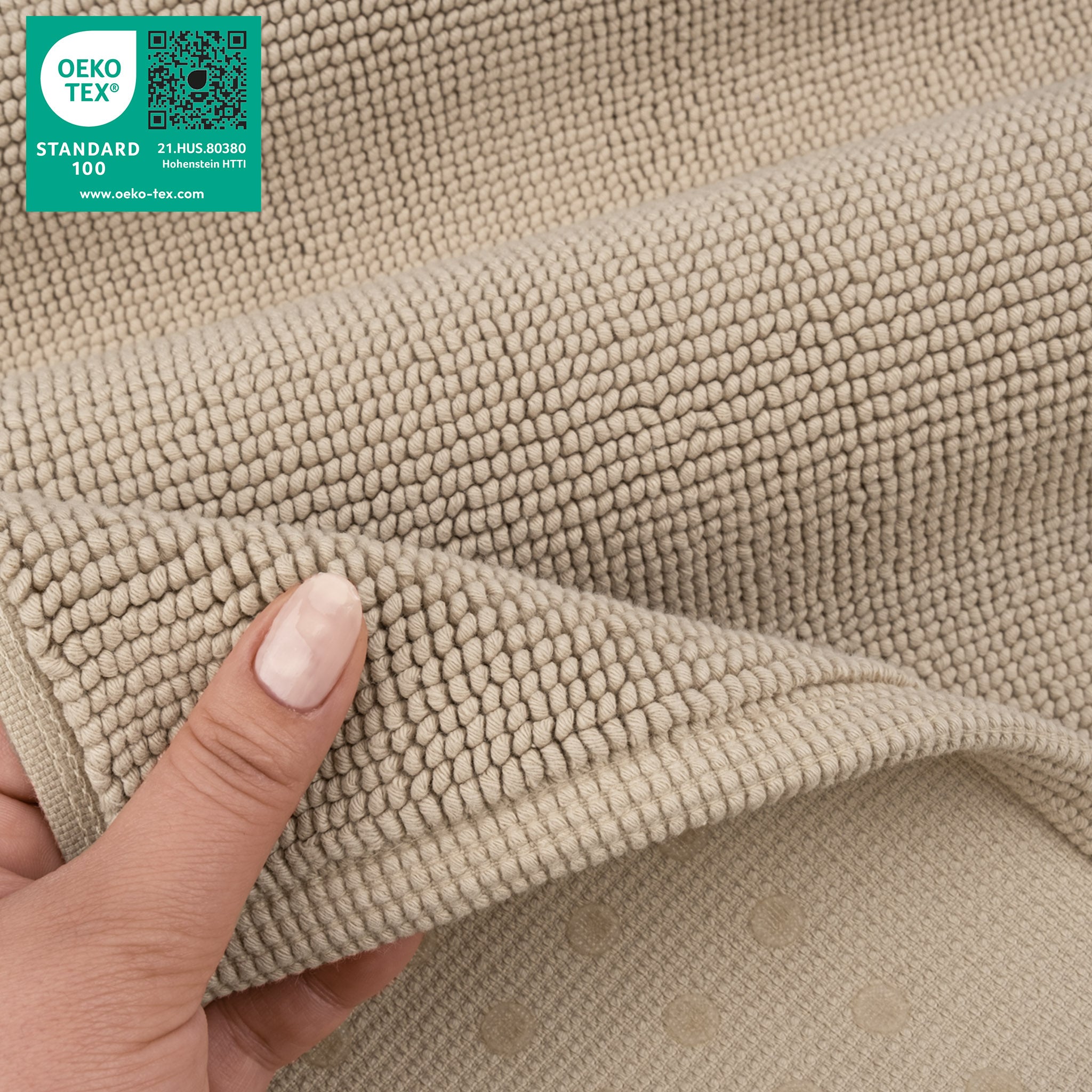 American-softlinen Non-slip 20x34 100% Cotton Bath Rug Wholesale sand-taupe-5