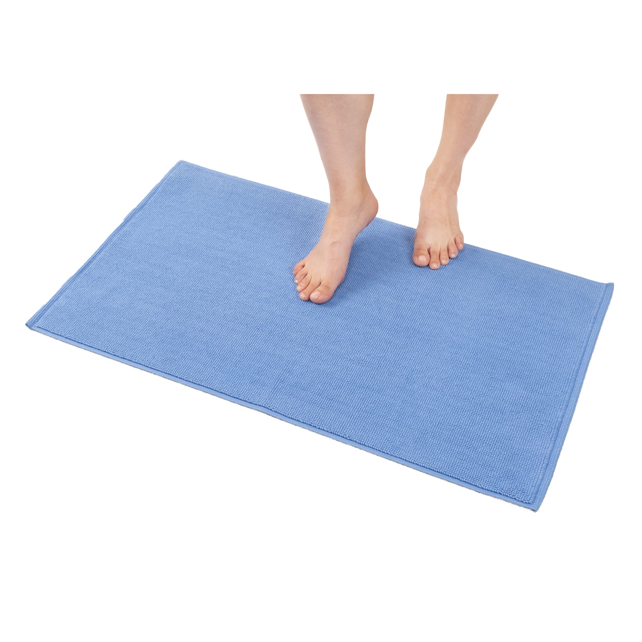 American-softlinen Non-slip 20x34 100% Cotton Bath Rug Wholesale sky-blue-1