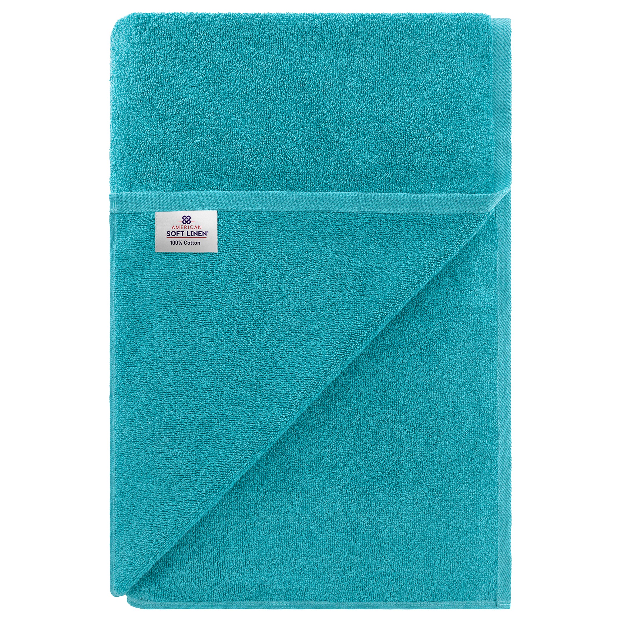 American-softlinen 100% Ring Spun Cotton 40x80 Inches Oversized Bath Sheets aqua-blue-6
