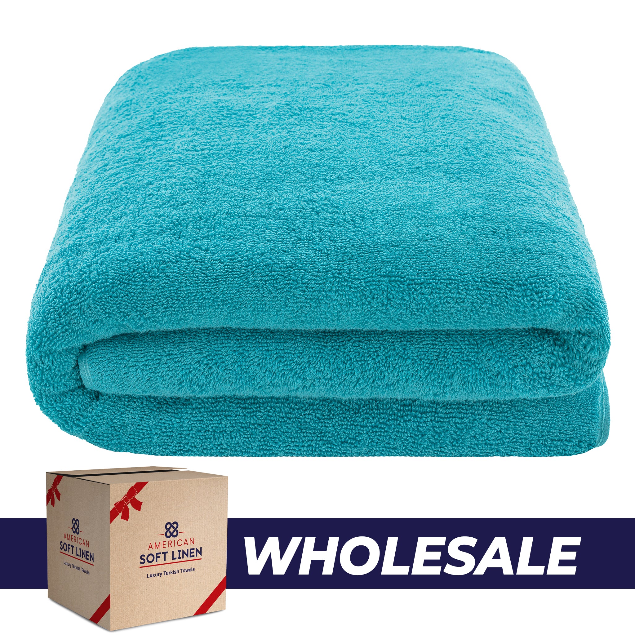 American-softlinen - 40x80 Inch Oversized Bath Sheet Turkish Bath Towel - 12 Piece Case Pack - aqua-blue-1