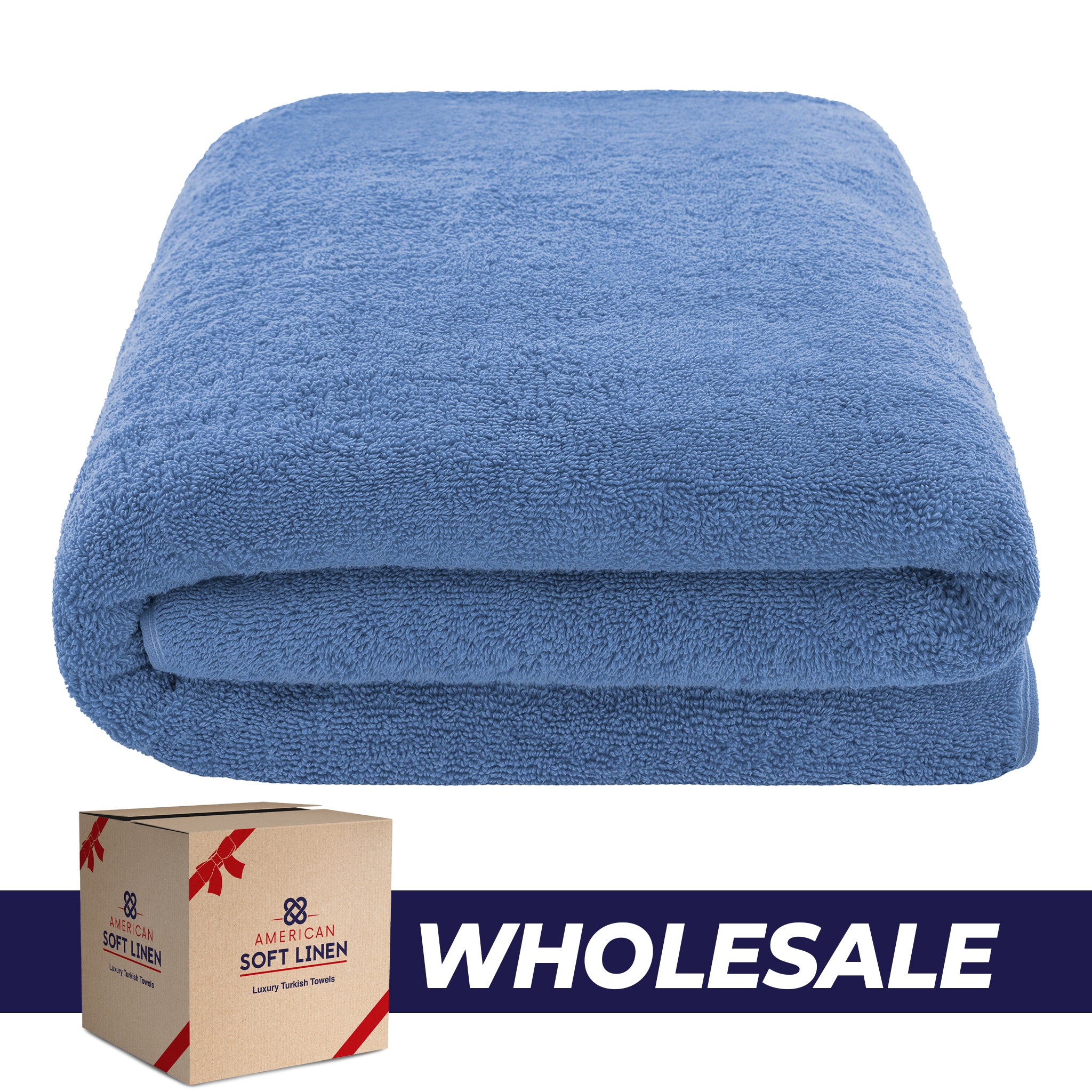 American-softlinen - 40x80 Inch Oversized Bath Sheet Turkish Bath Towel - 12 Piece Case Pack - electric-blue-