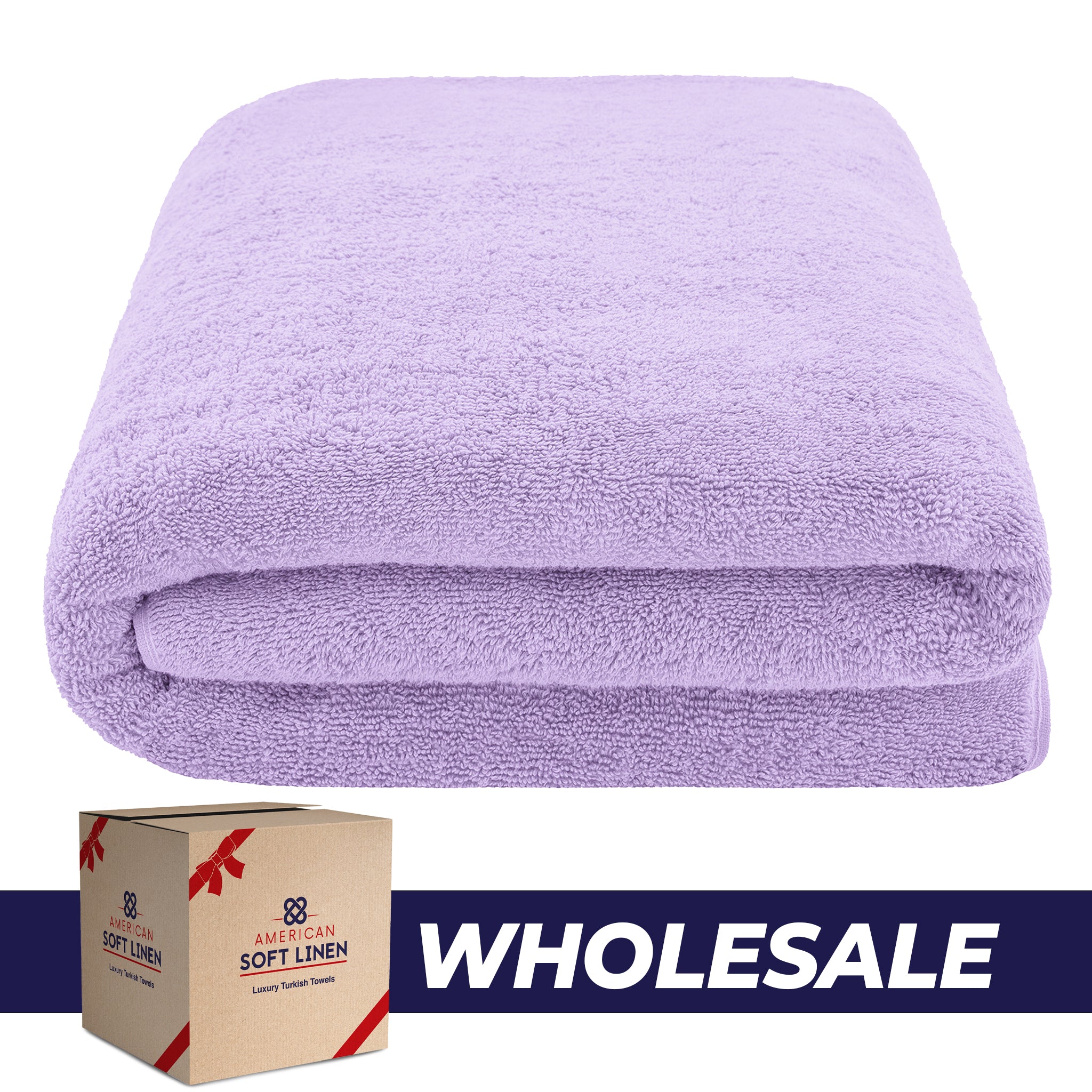 American-softlinen - 40x80 Inch Oversized Bath Sheet Turkish Bath Towel - 12 Piece Case Pack - lilac-1