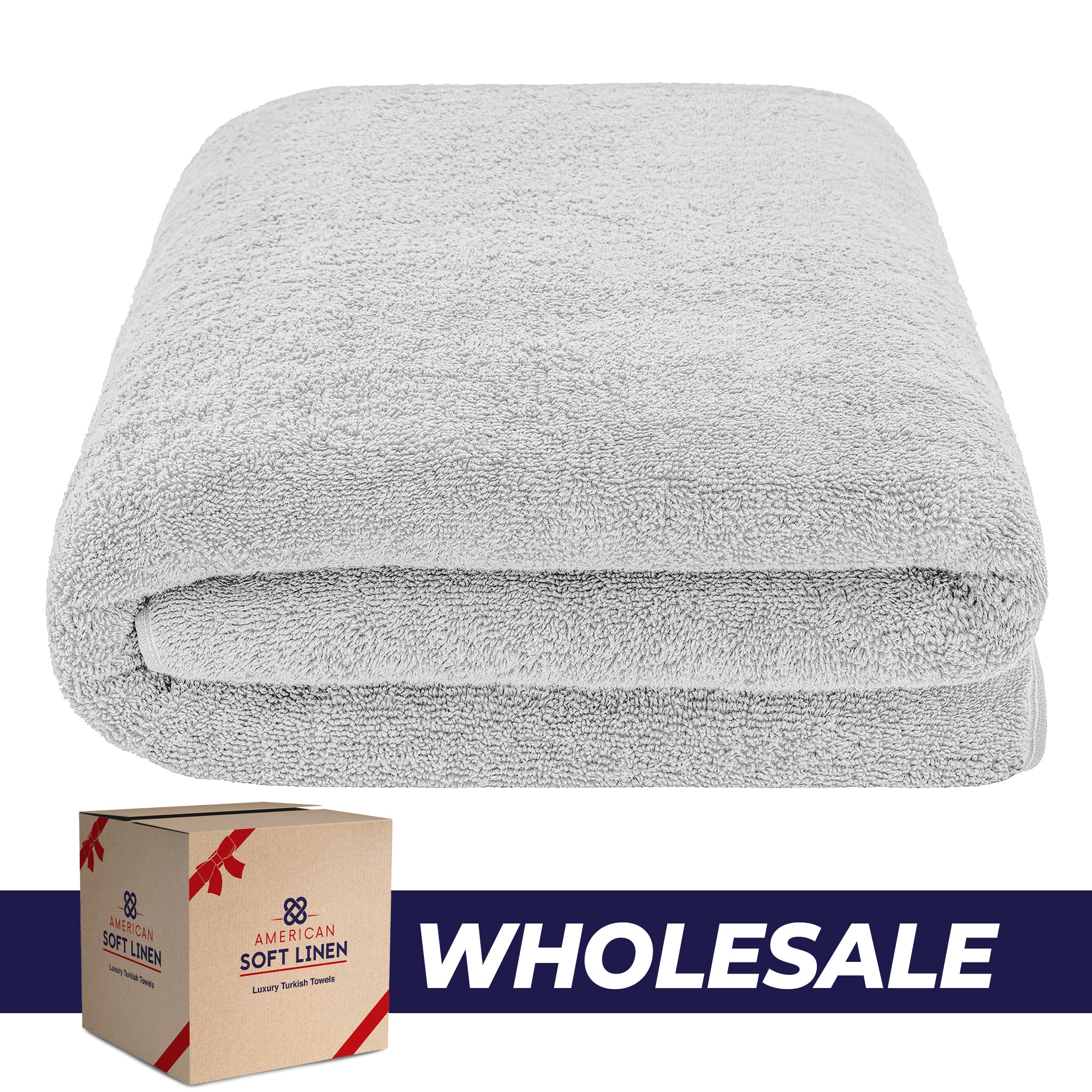 American-softlinen - 40x80 Inch Oversized Bath Sheet Turkish Bath Towel - 12 Piece Case Pack - silver-gray-1