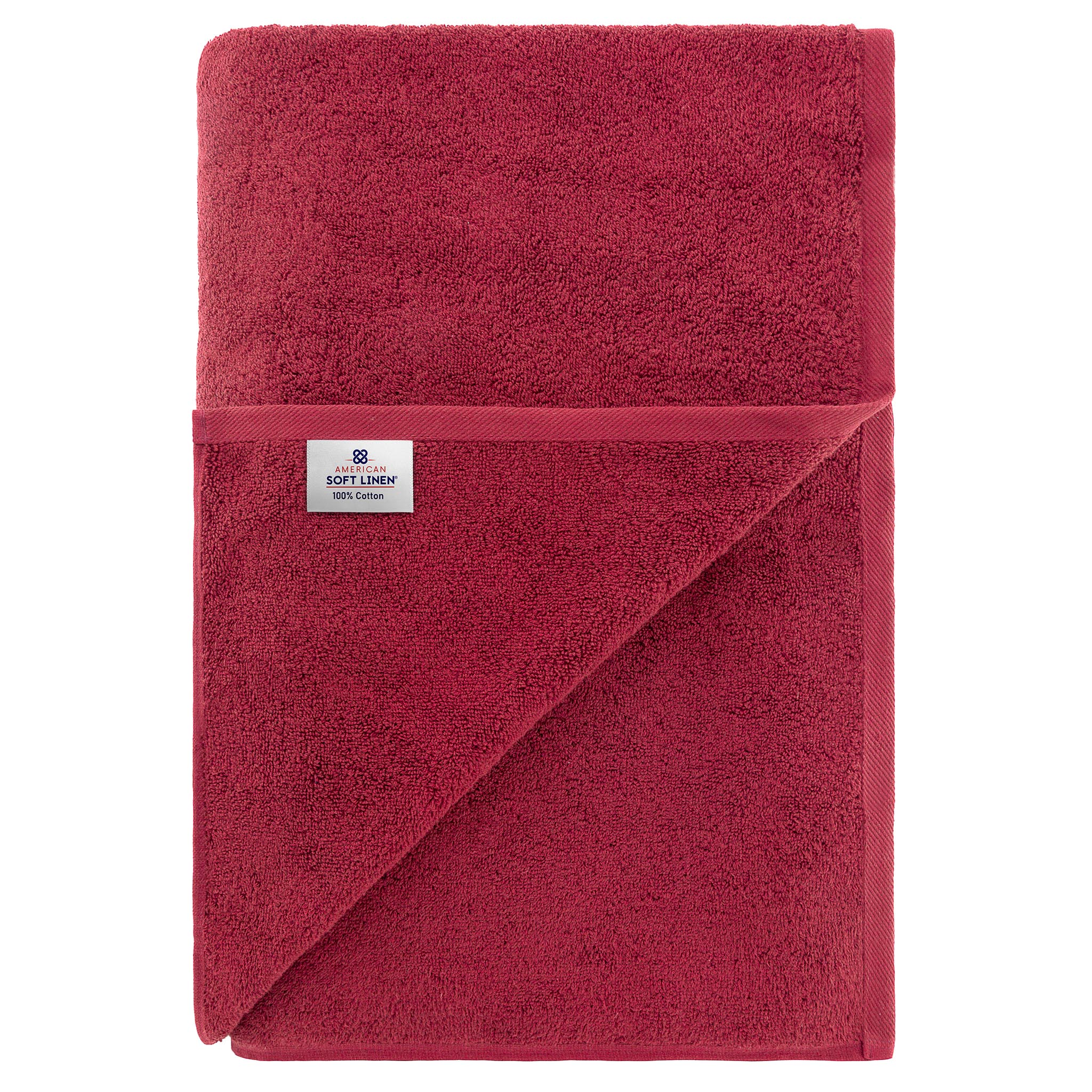 American-softlinen 100% Ring Spun Cotton 40x80 Inches Oversized Bath Sheets bordeaux-red-7