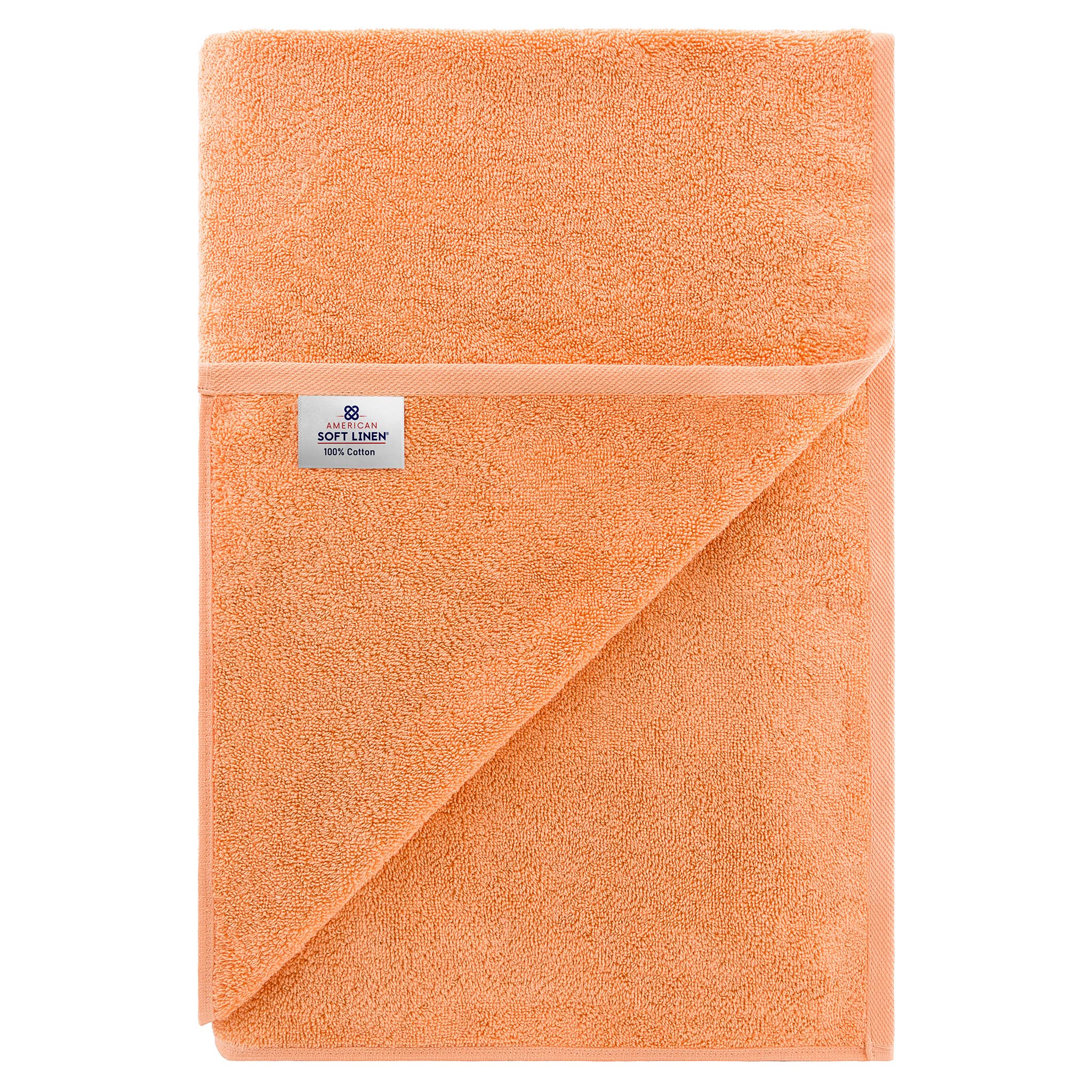 American-softlinen 100% Ring Spun Cotton 40x80 Inches Oversized Bath Sheets malibu-peach-7