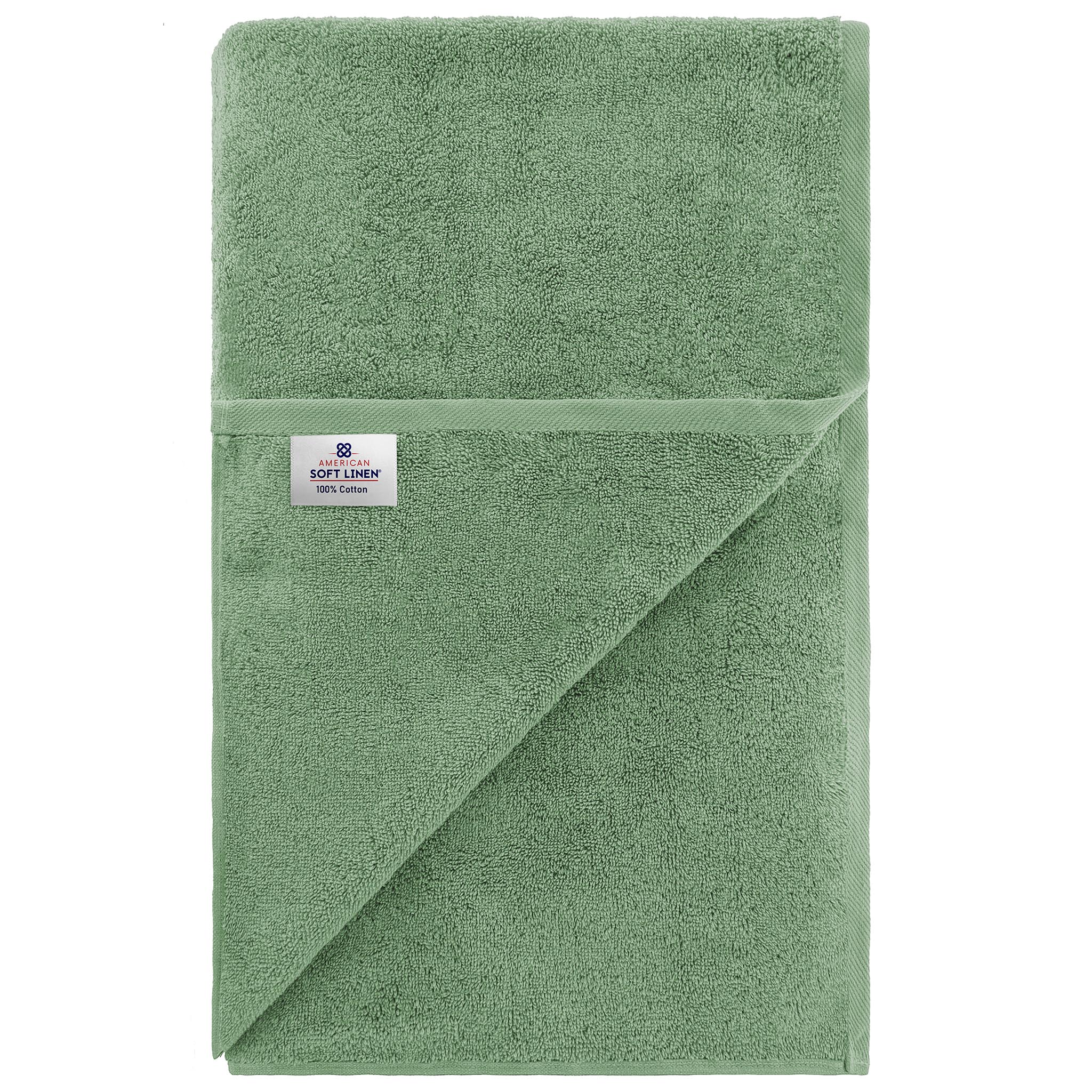 American-softlinen 100% Ring Spun Cotton 40x80 Inches Oversized Bath Sheets sage-green-7
