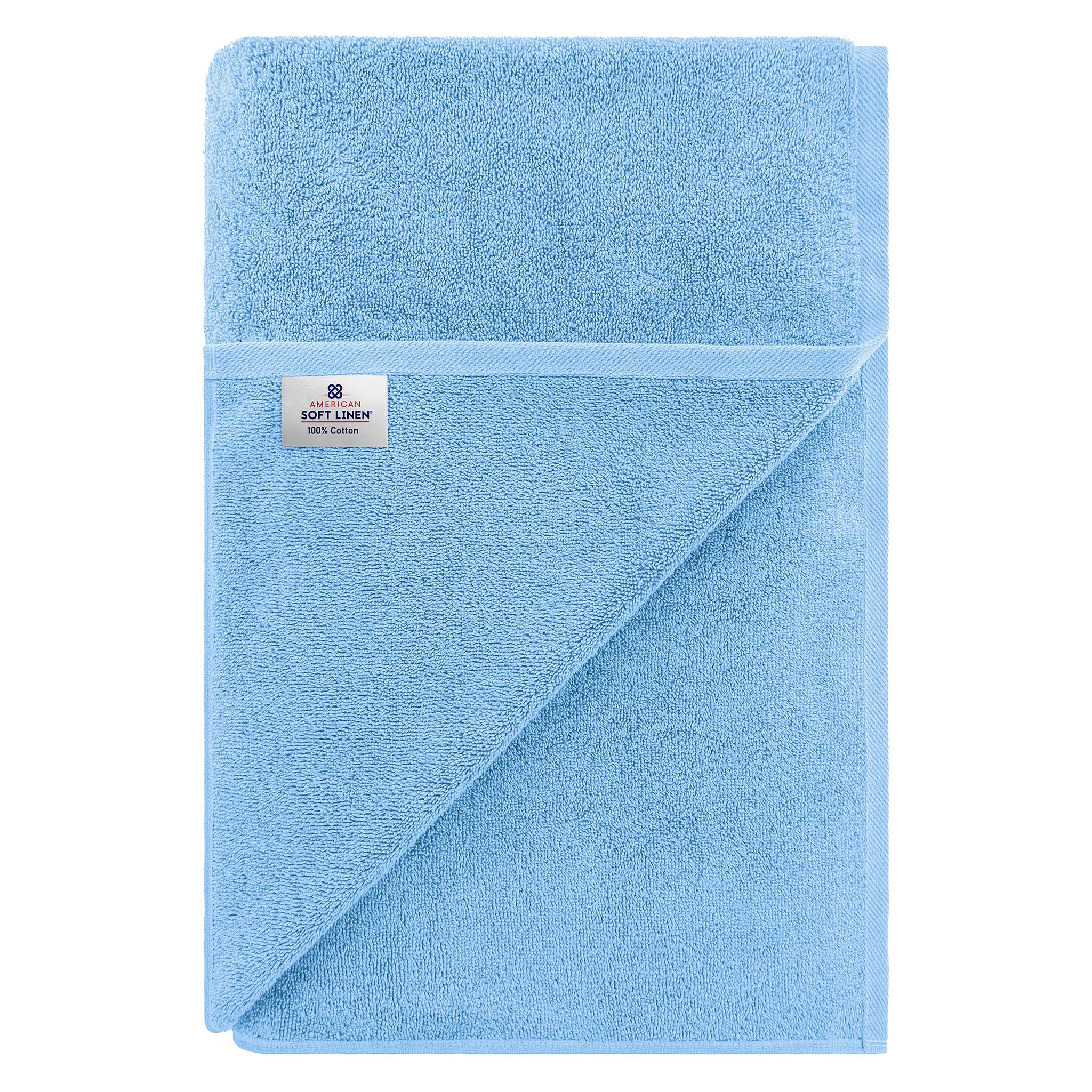 American-softlinen 100% Ring Spun Cotton 40x80 Inches Oversized Bath Sheets sky-blue-7