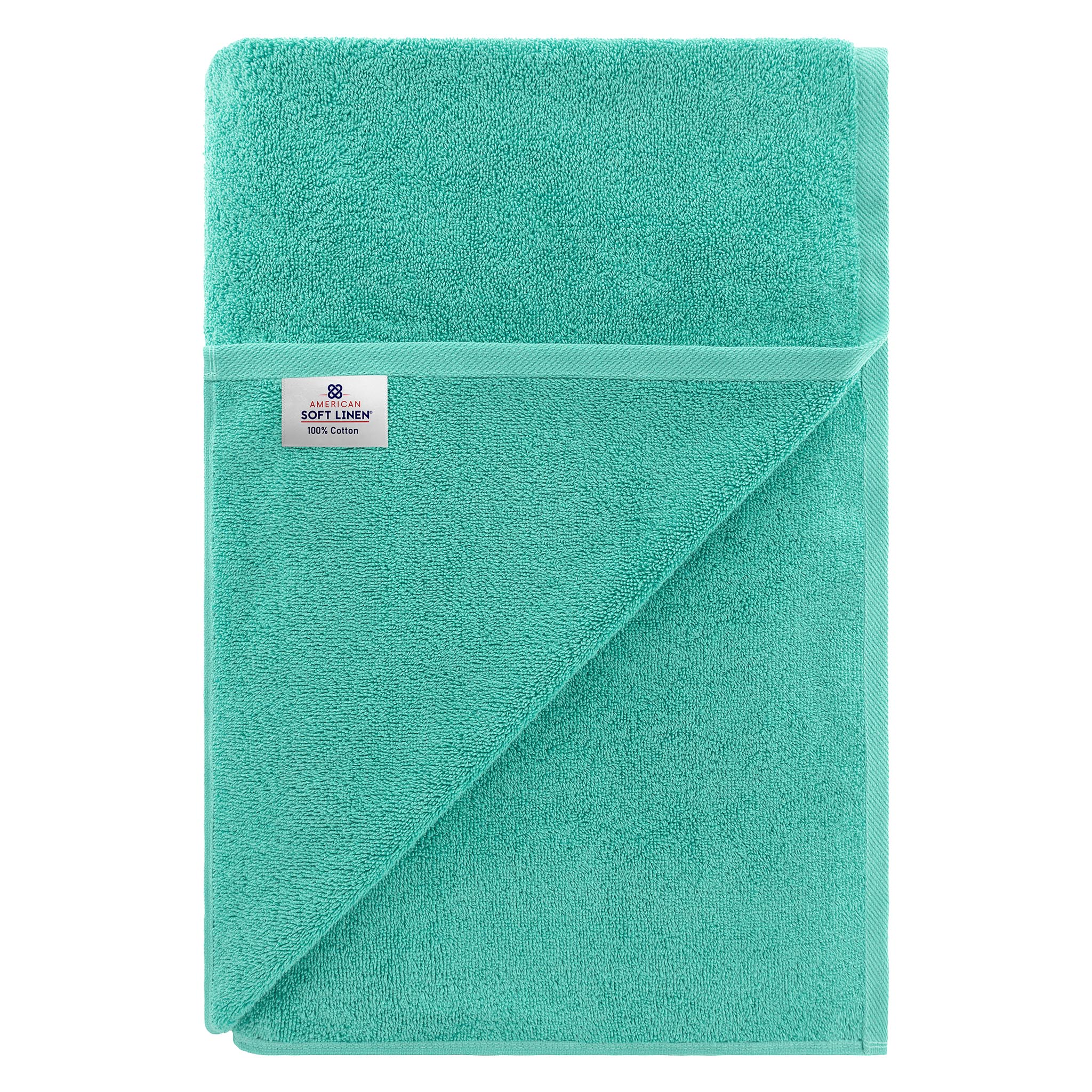 American-softlinen 100% Ring Spun Cotton 40x80 Inches Oversized Bath Sheets turquoise-blue-7