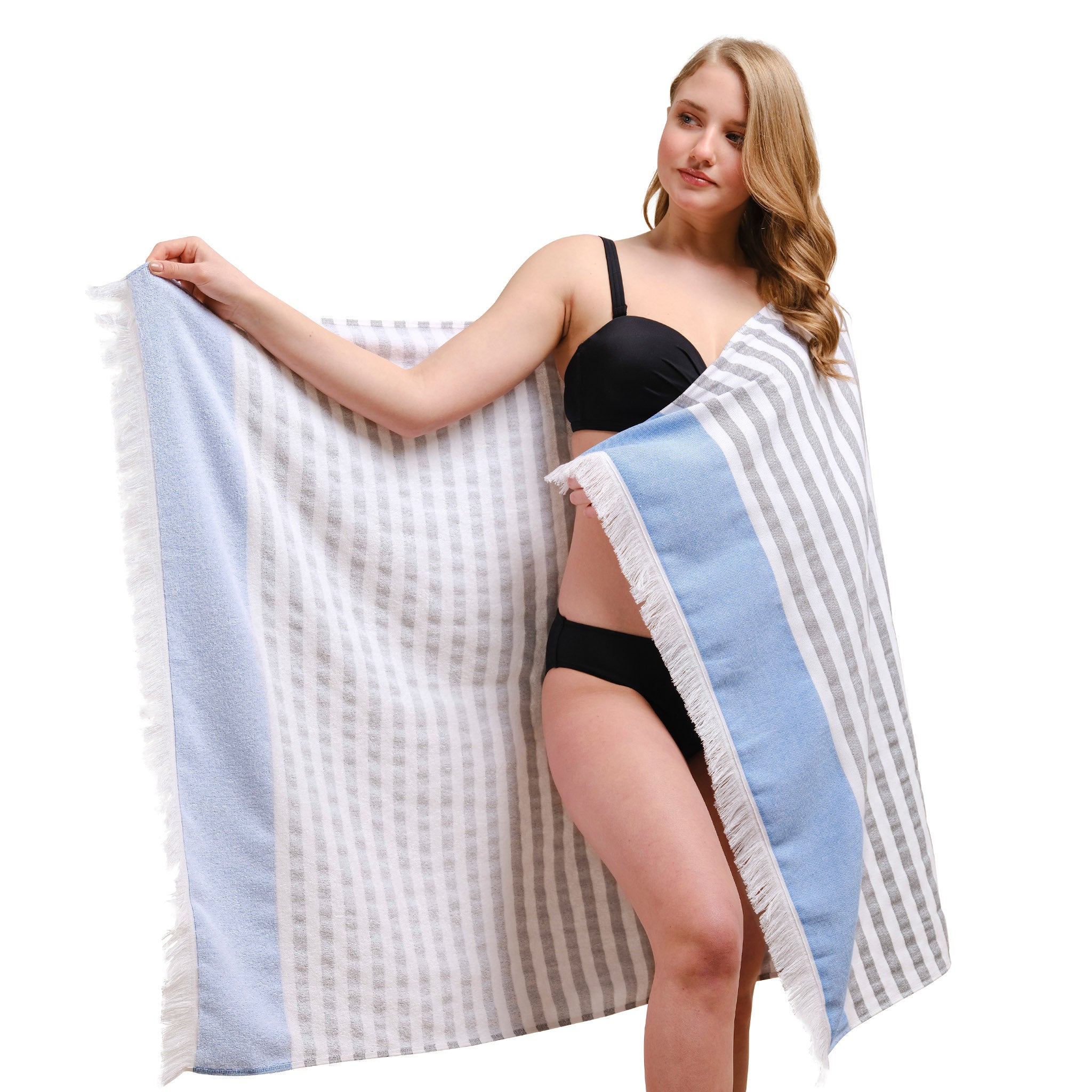 American-softlinen 100% Turkish Cotton Peshtemal 44 set case pack -navy-blue-1