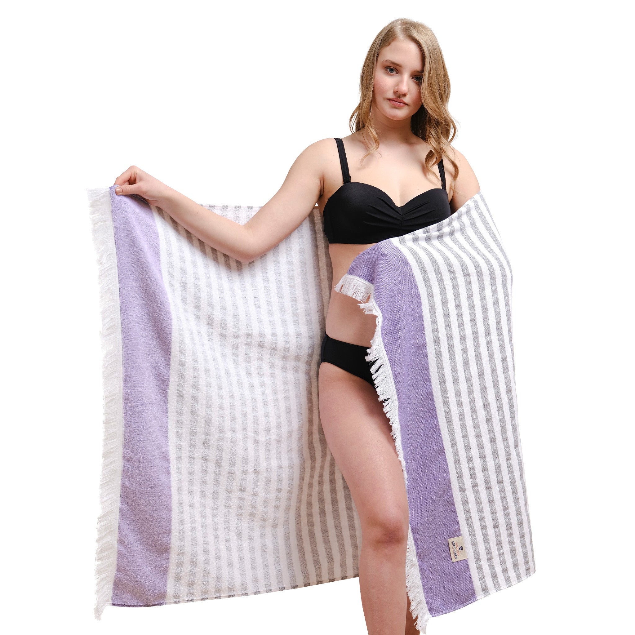 American-softlinen 100% Turkish Cotton Peshtemal 44 set case pack -purple-1