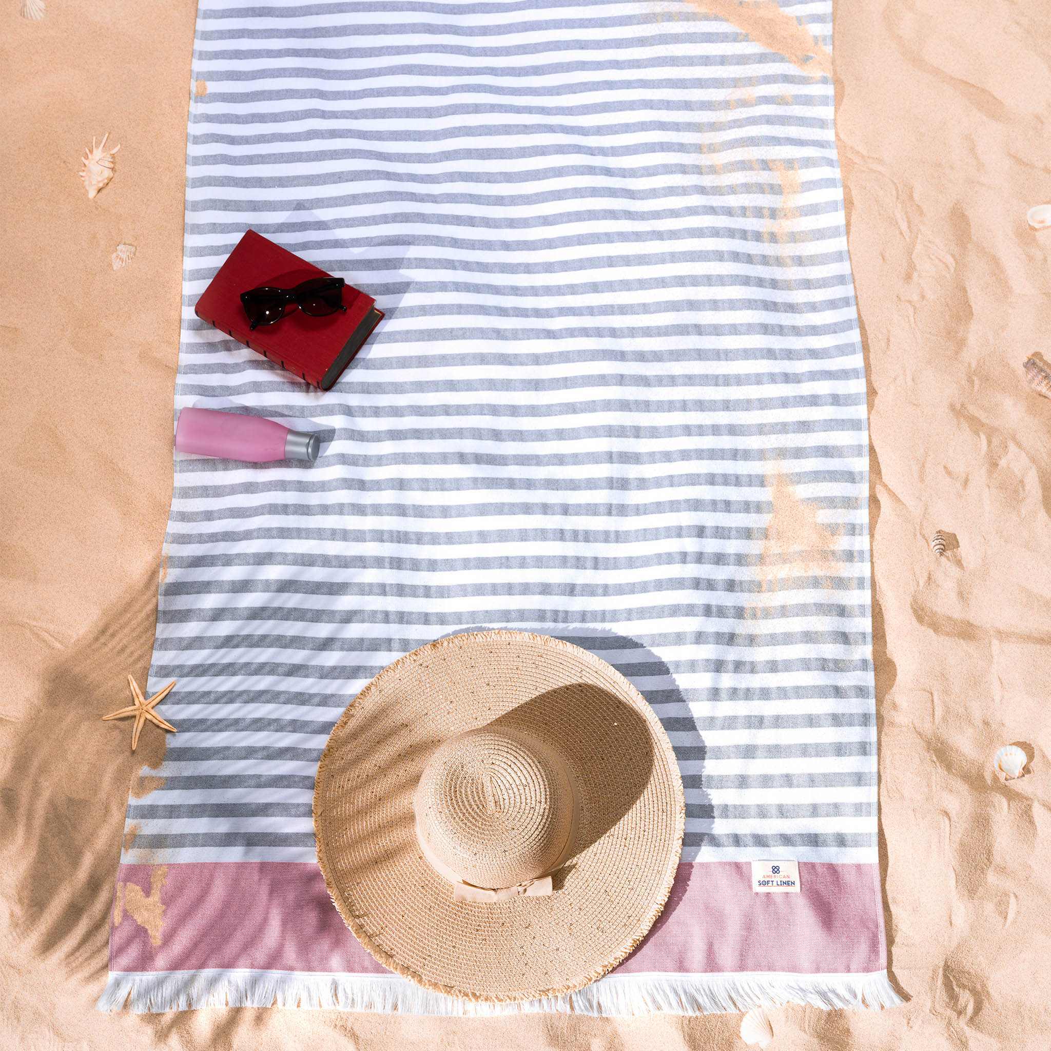 American-softlinen 100% Turkish Cotton Peshtemal -rose-2