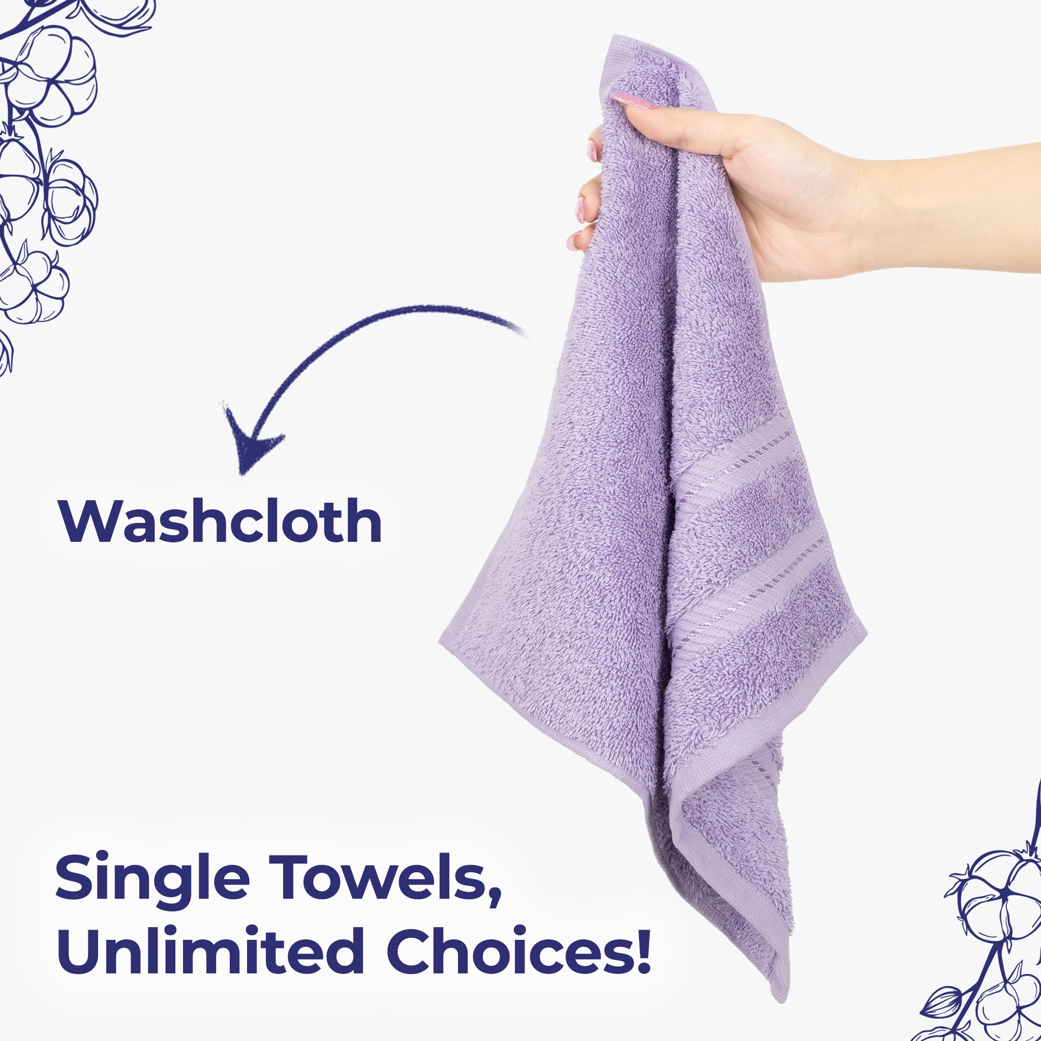 Single Piece - Create Your Set - 100% Cotton Turkish Towels with 20 Different Colors