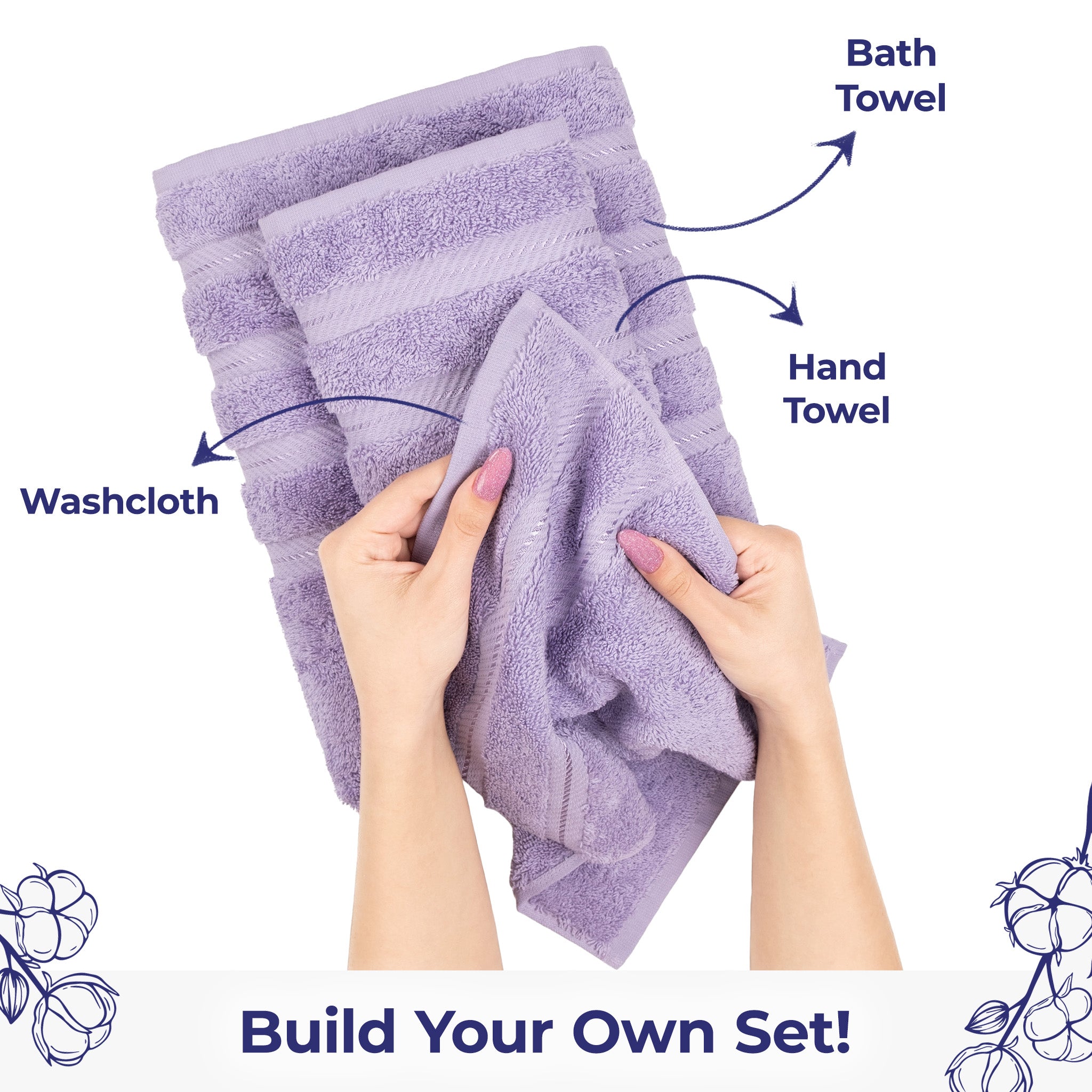 Single Piece - Create Your Set - 100% Cotton Turkish Towels with 20 Different Colors