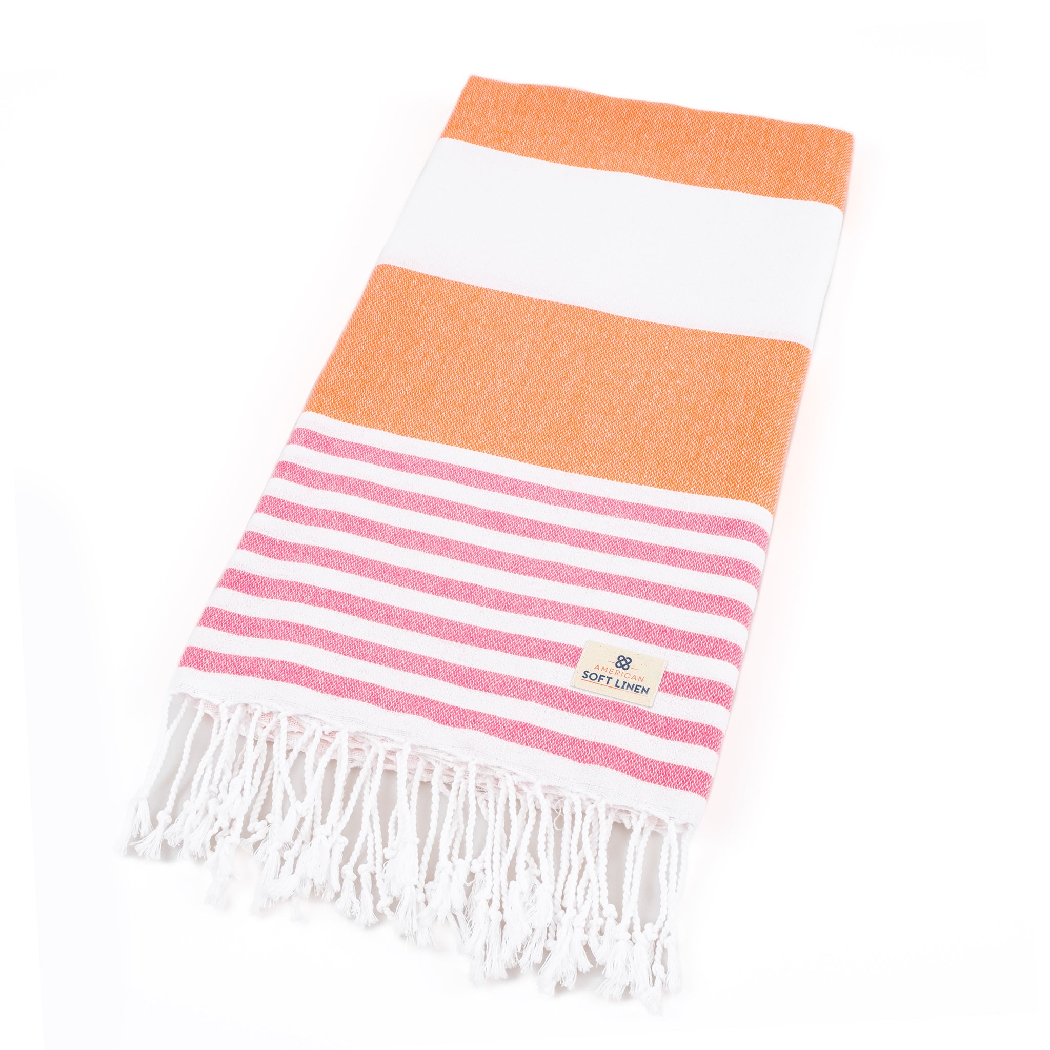 American-softlinen Turkish Peshtemal Beach Towels, Cotton 4 Pack, 40" x 70" Size, Swim Towels for Beach and Pool Towels