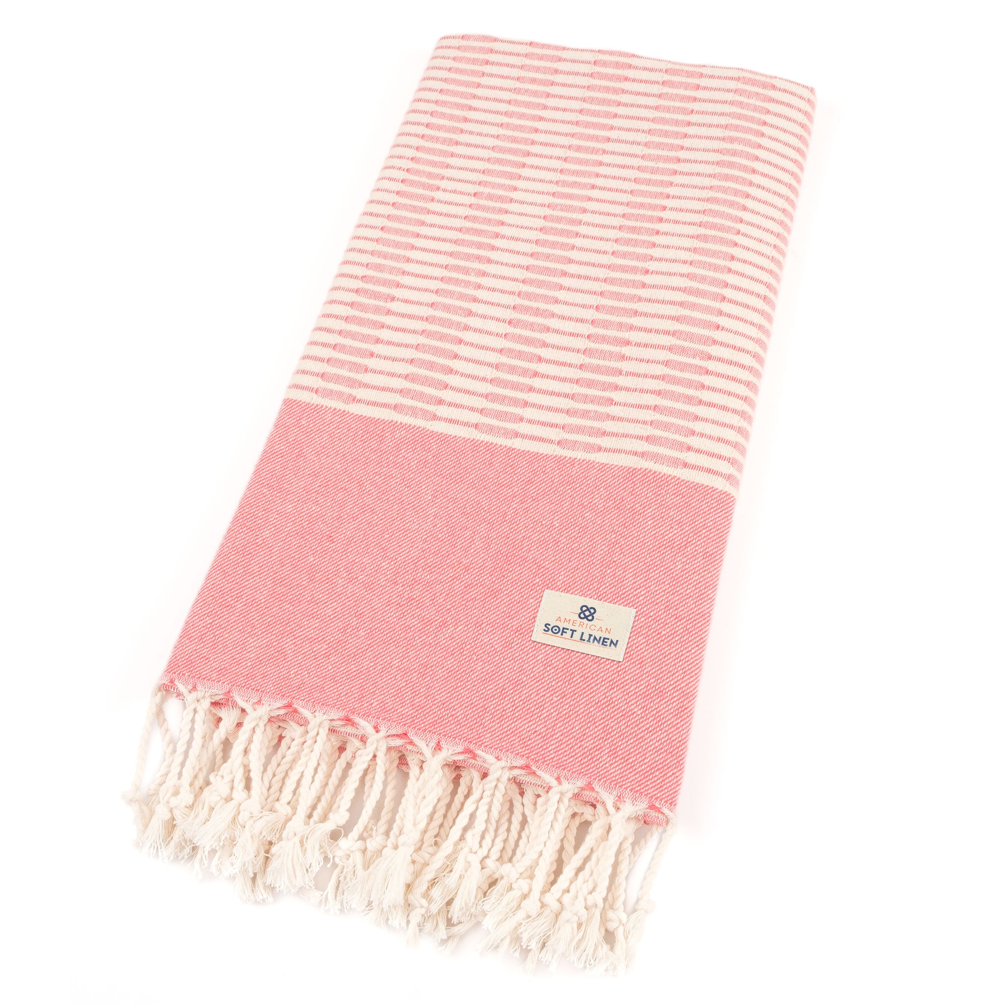 American-softlinen - 100% Cotton Turkish Peshtemal Towels 40x70 Inches - Coral - 5