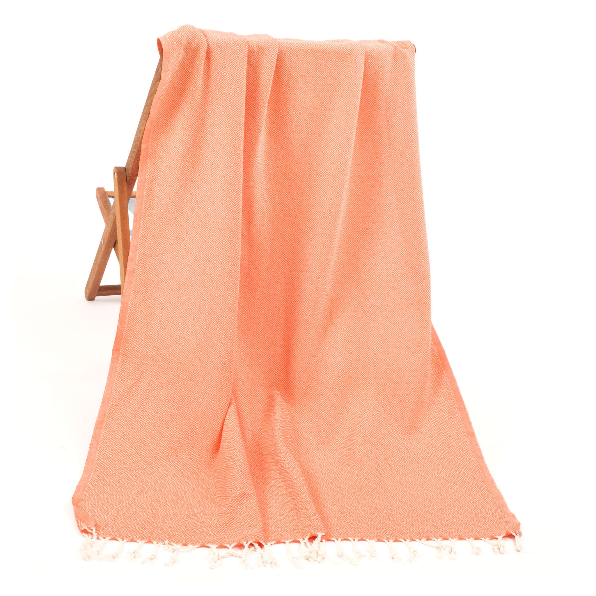 American-softlinen - 100% Cotton Turkish Peshtemal Towels 40x70 Inches - Orange - 1
