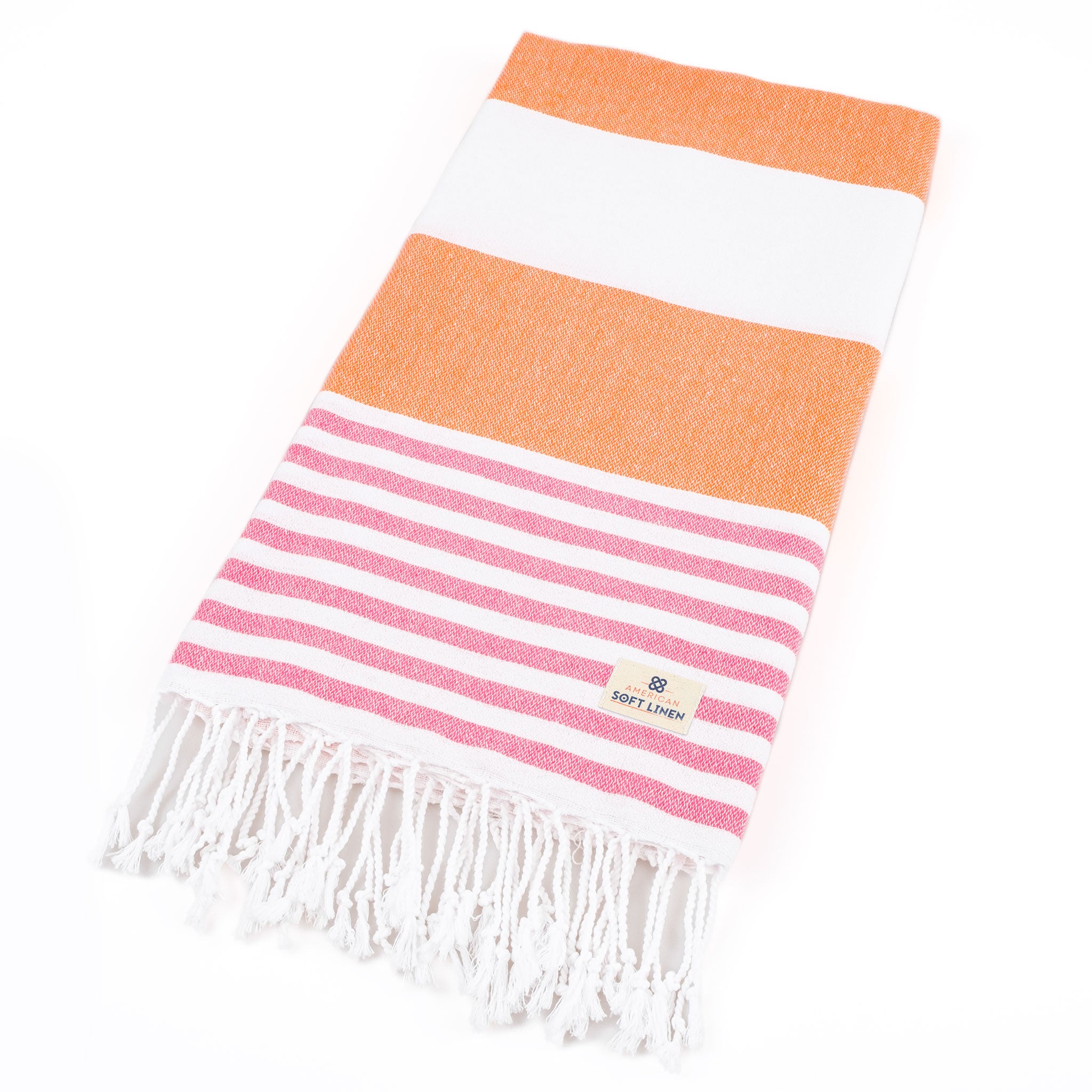 American-softlinen - 100% Cotton Turkish Peshtemal Towels 40x70 Inches - Pink - 5