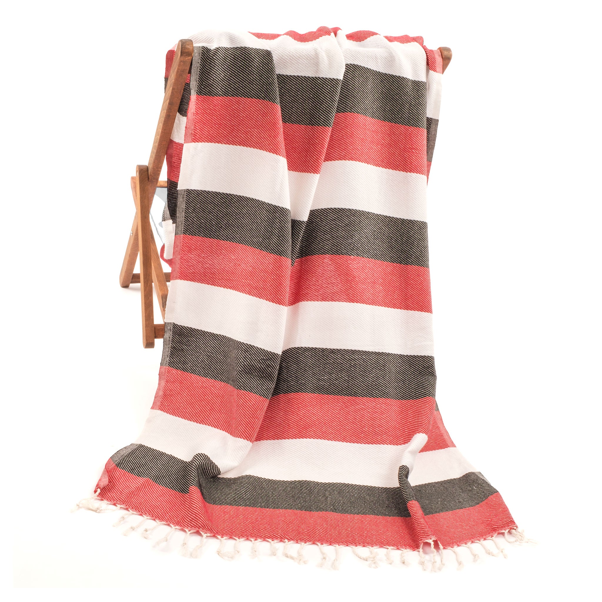 American-softlinen - 100% Cotton Turkish Peshtemal Towels 40x70 Inches - Red - 1