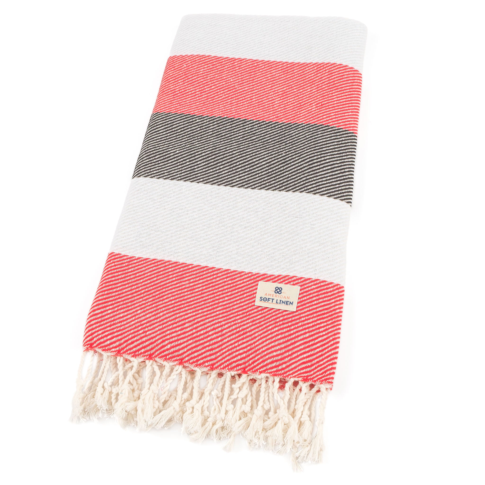 American-softlinen - 100% Cotton Turkish Peshtemal Towels 40x70 Inches - Red - 5