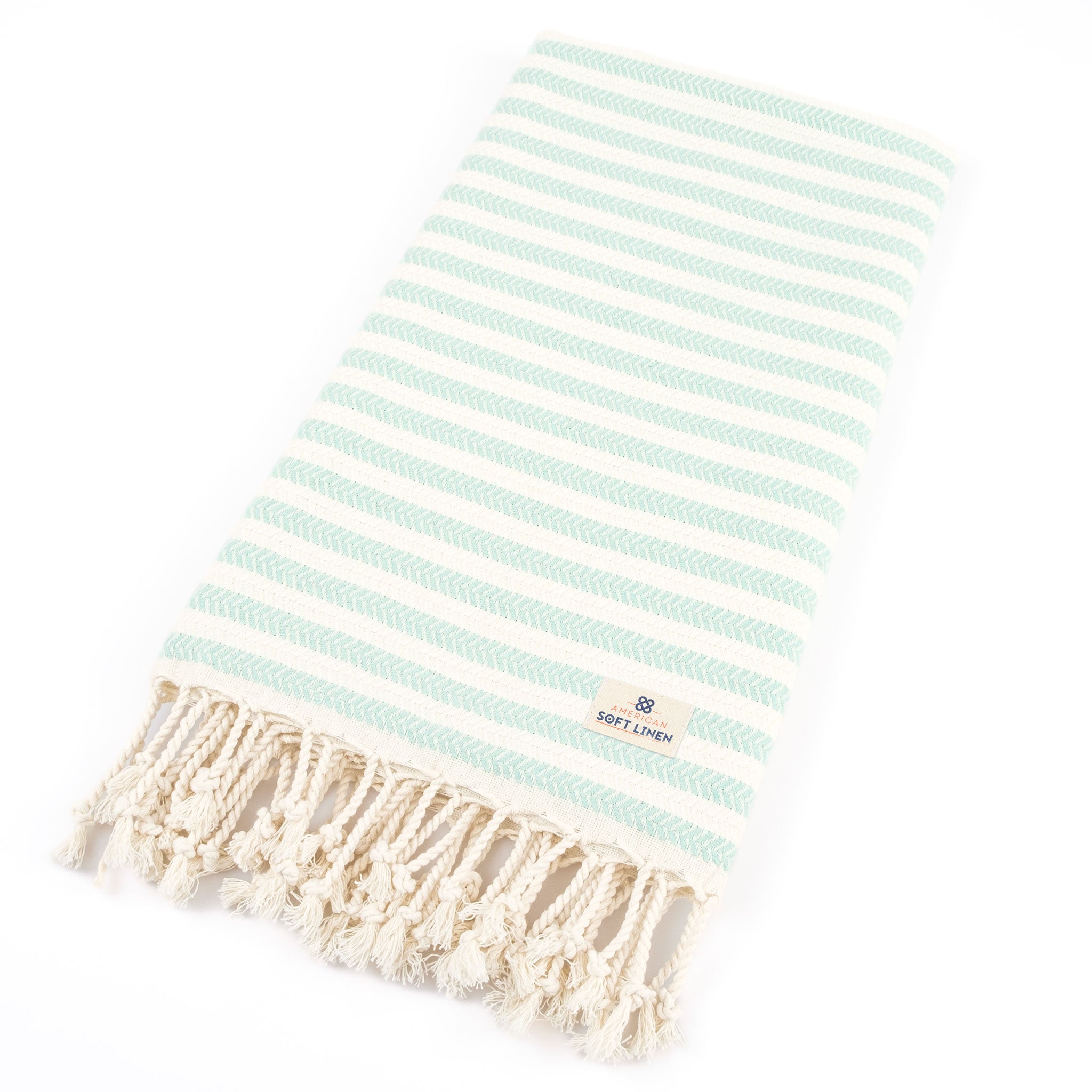 American-softlinen - 100% Cotton Turkish Peshtemal Towels 40x70 Inches - Sage - 5